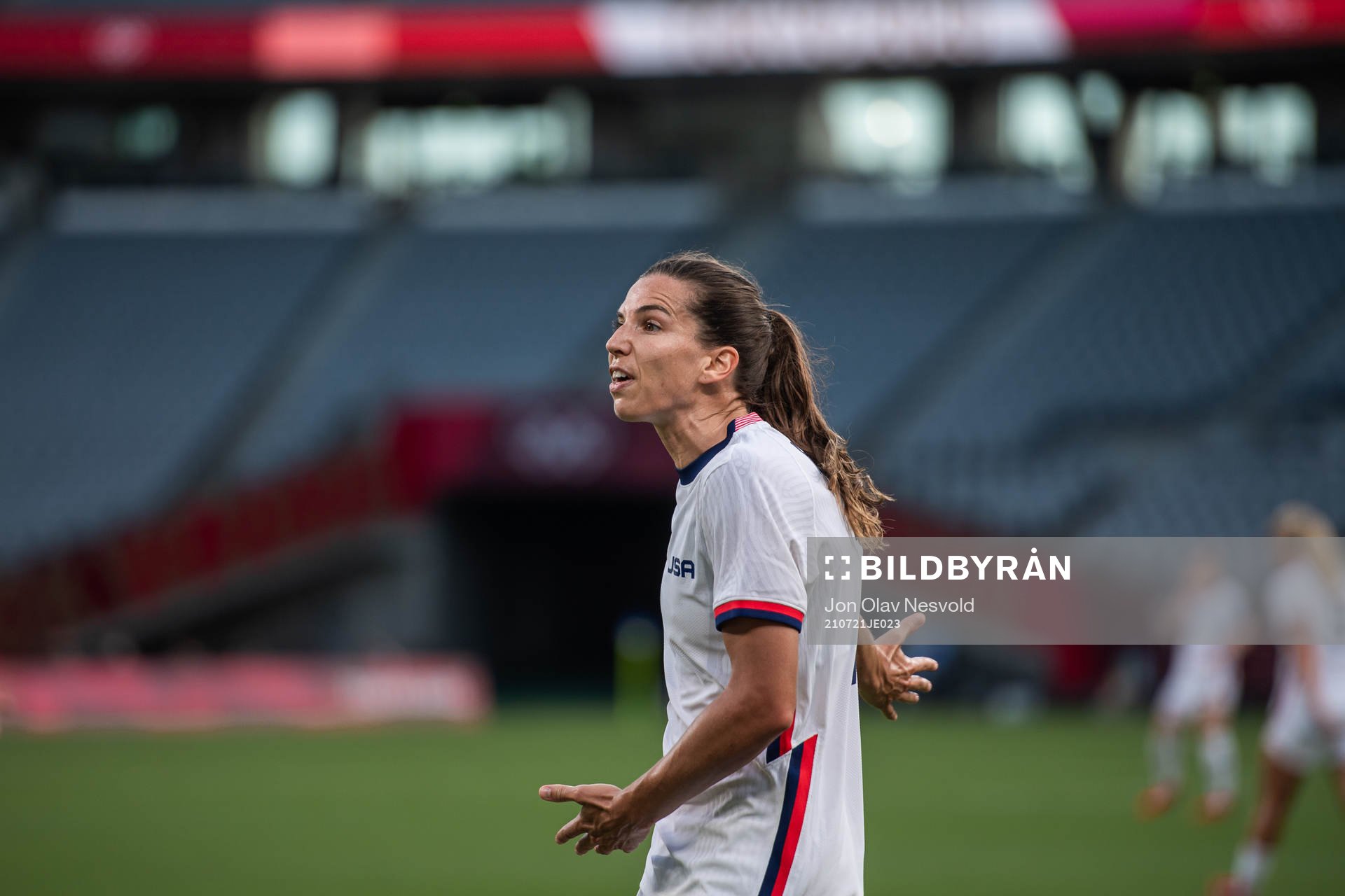 Tobin Heath of USA reacts