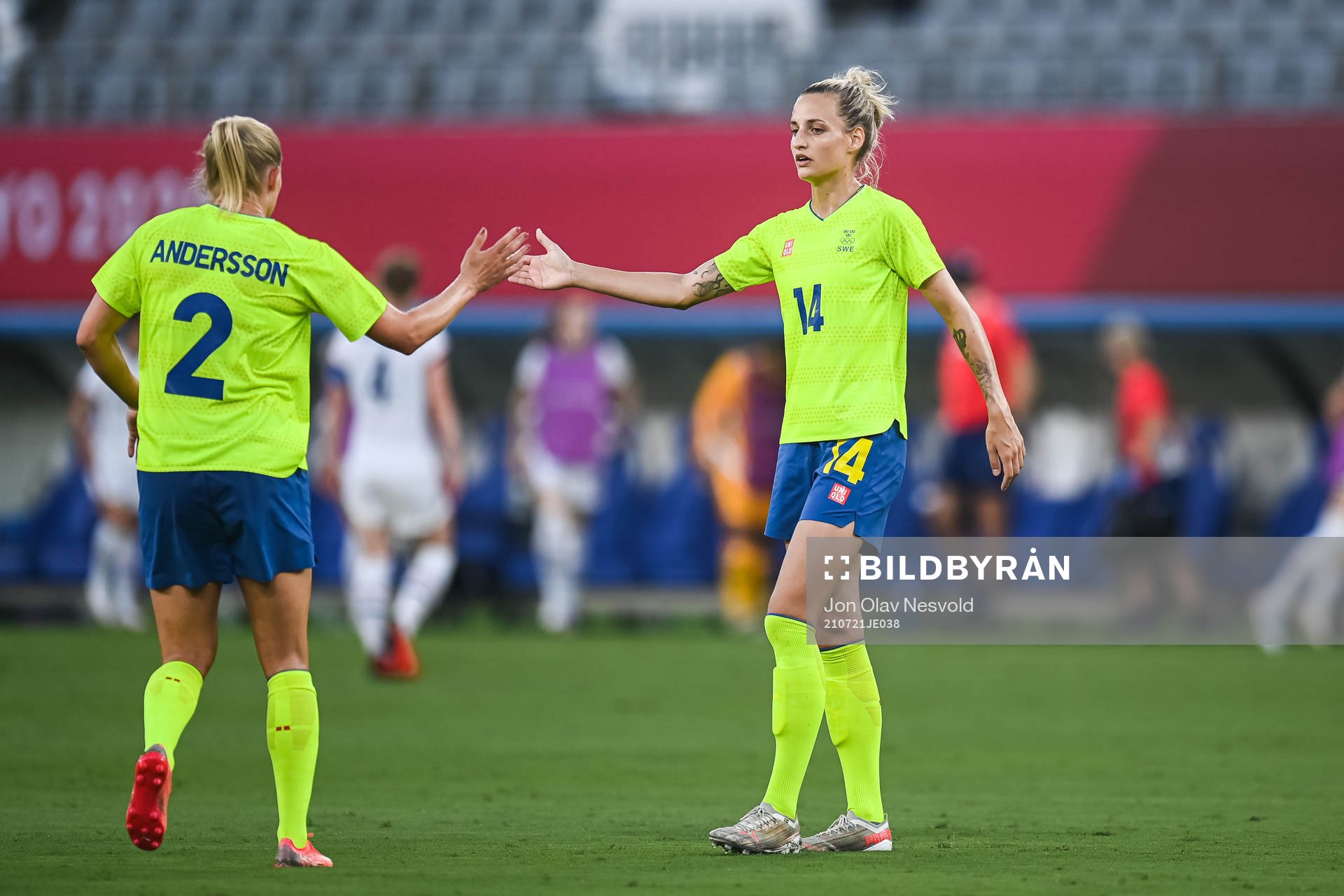 Jonna Andersson and Nathalie Björn of Sweden