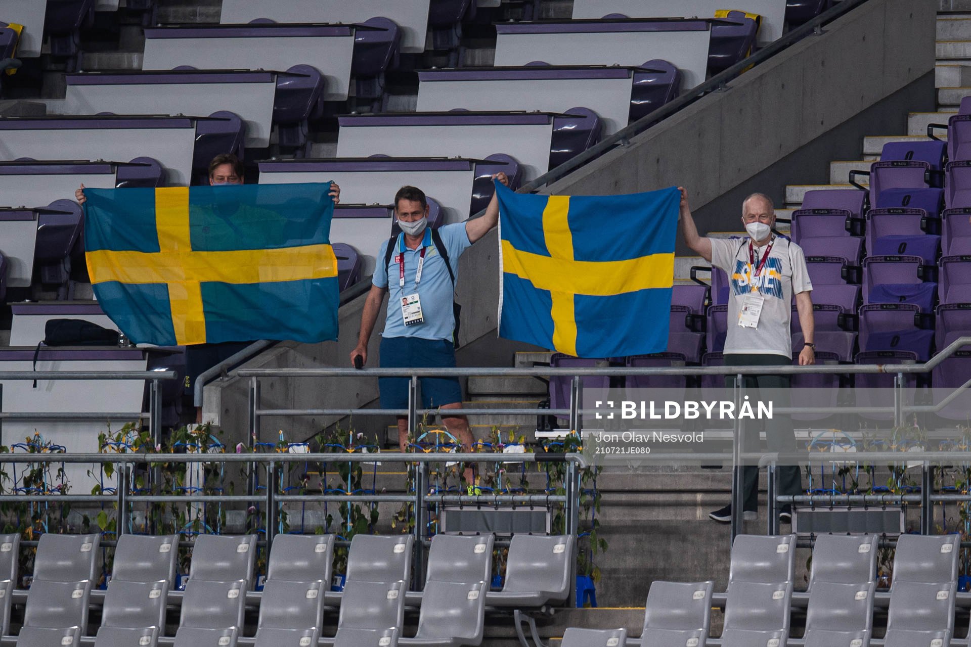 Peter Reinebo, chef de mission for Sweden, in the stands after the women's football game between Sweden and USA at the Tokyo 2020 Olympic Games on July 21, 2021 in Tokyo.