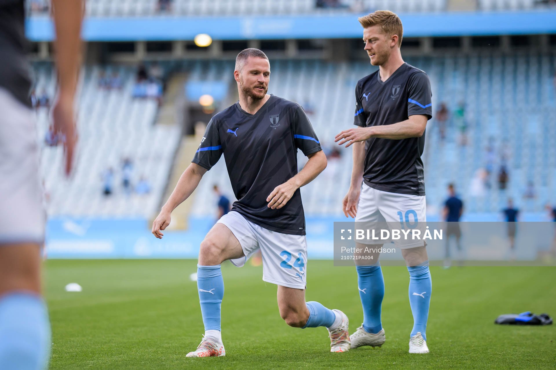 Lasse Nielsen and Anders Christiansen of Malmö FF prior to