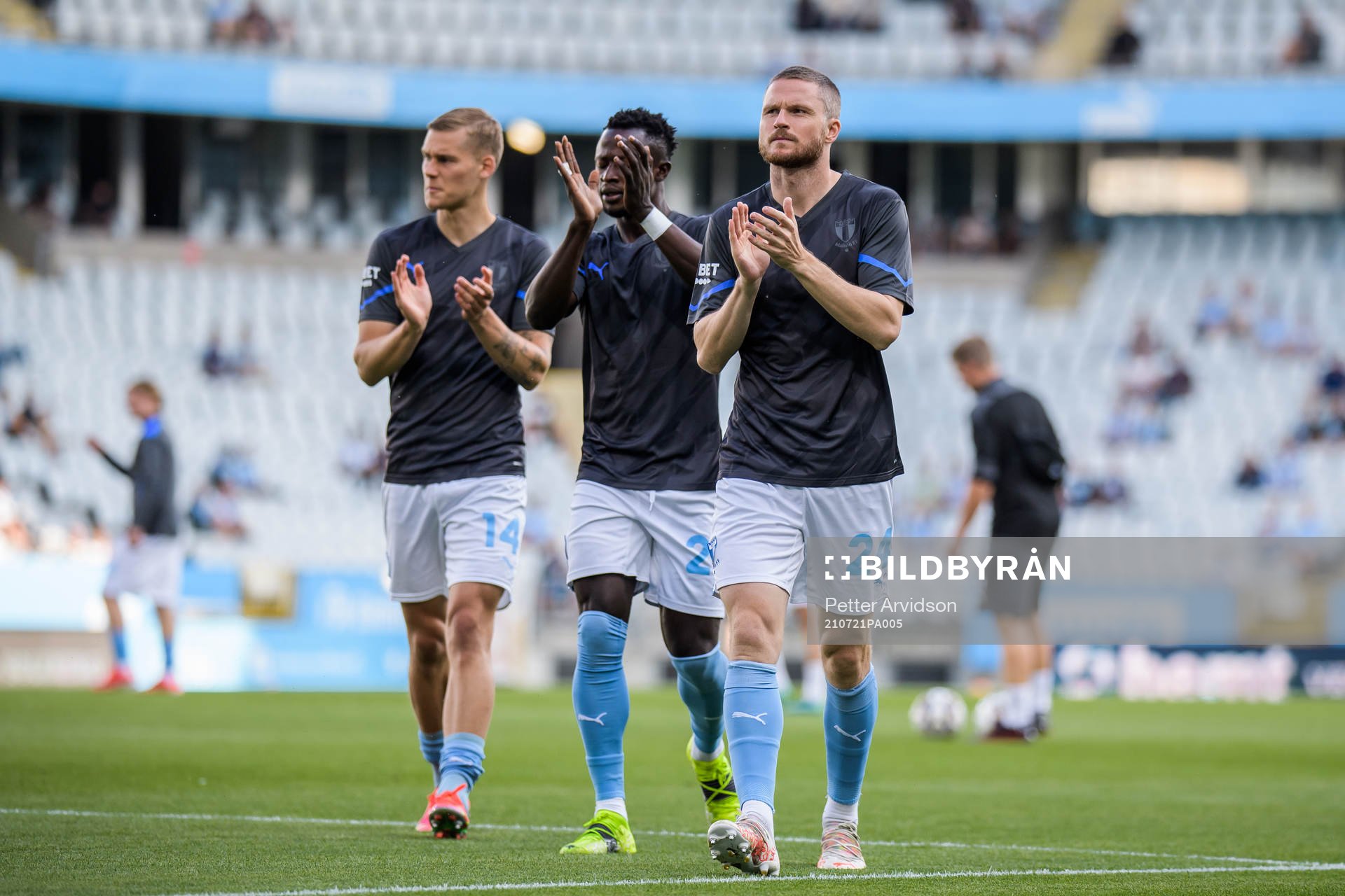 Felix Beijmo, Bonke Innocent and Lasse Nielsen of Malmö FF