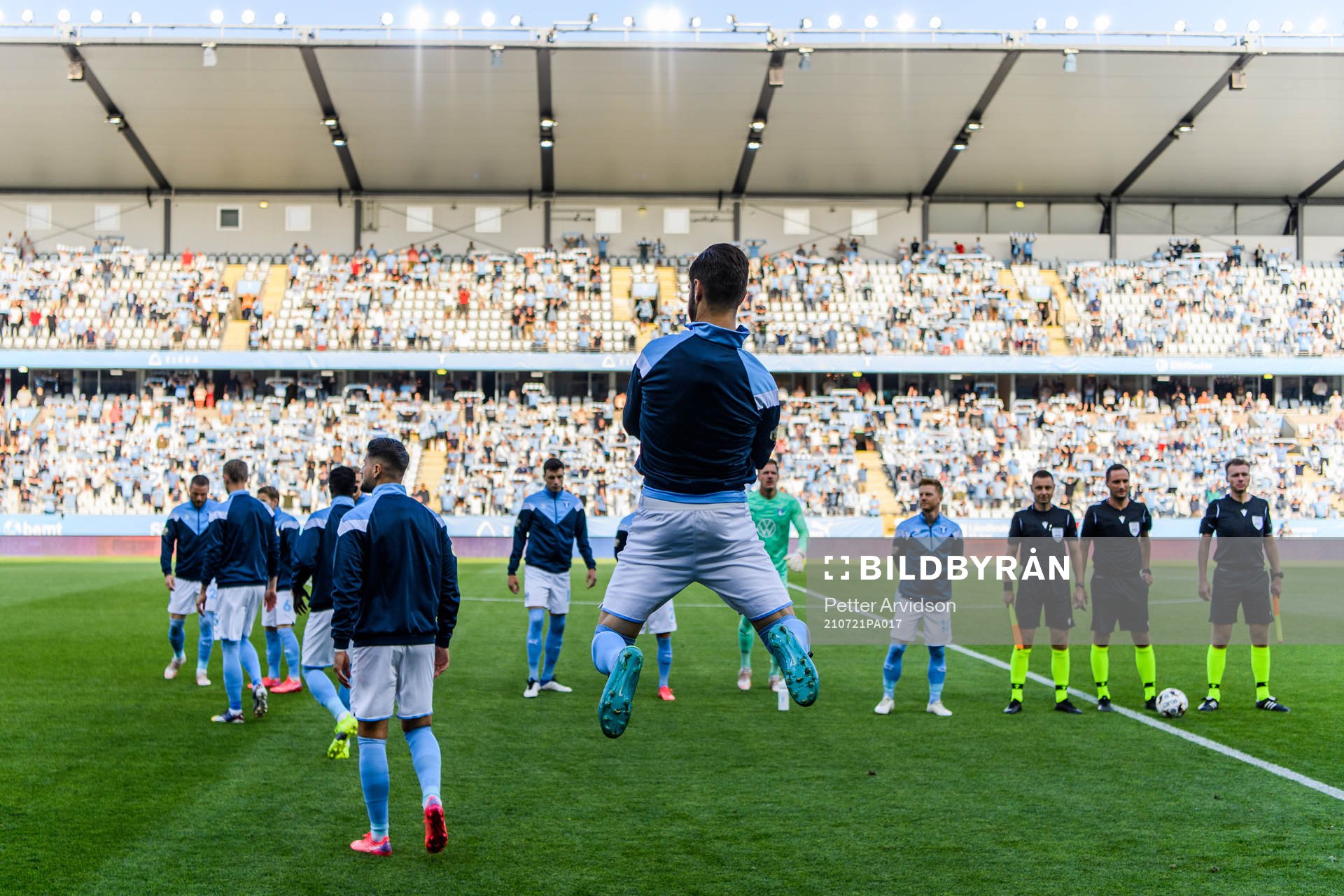 Adi Nalic of Malmö FF makes an entrance to the pitch