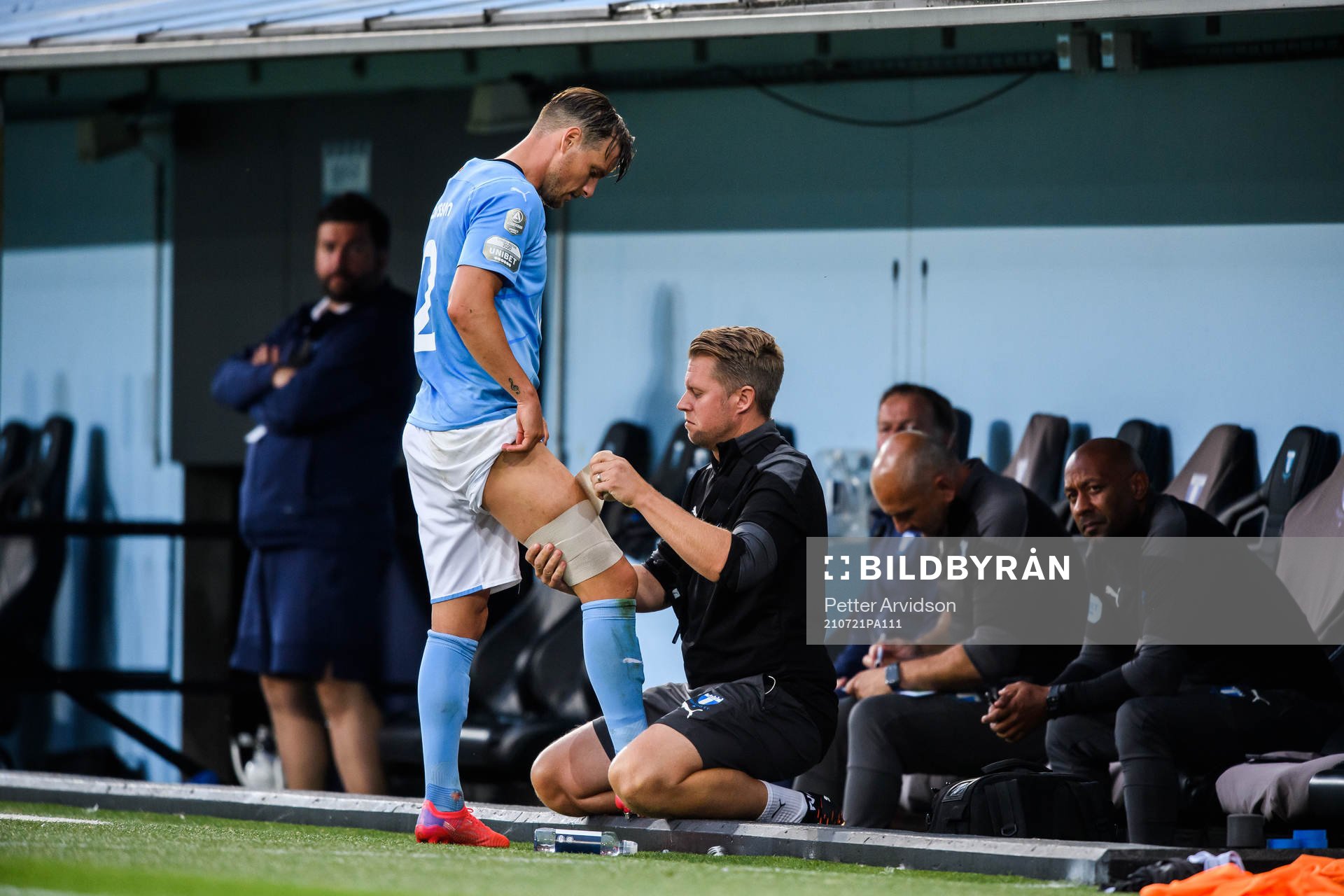 Eric Larsson of Malmö FF is injrued