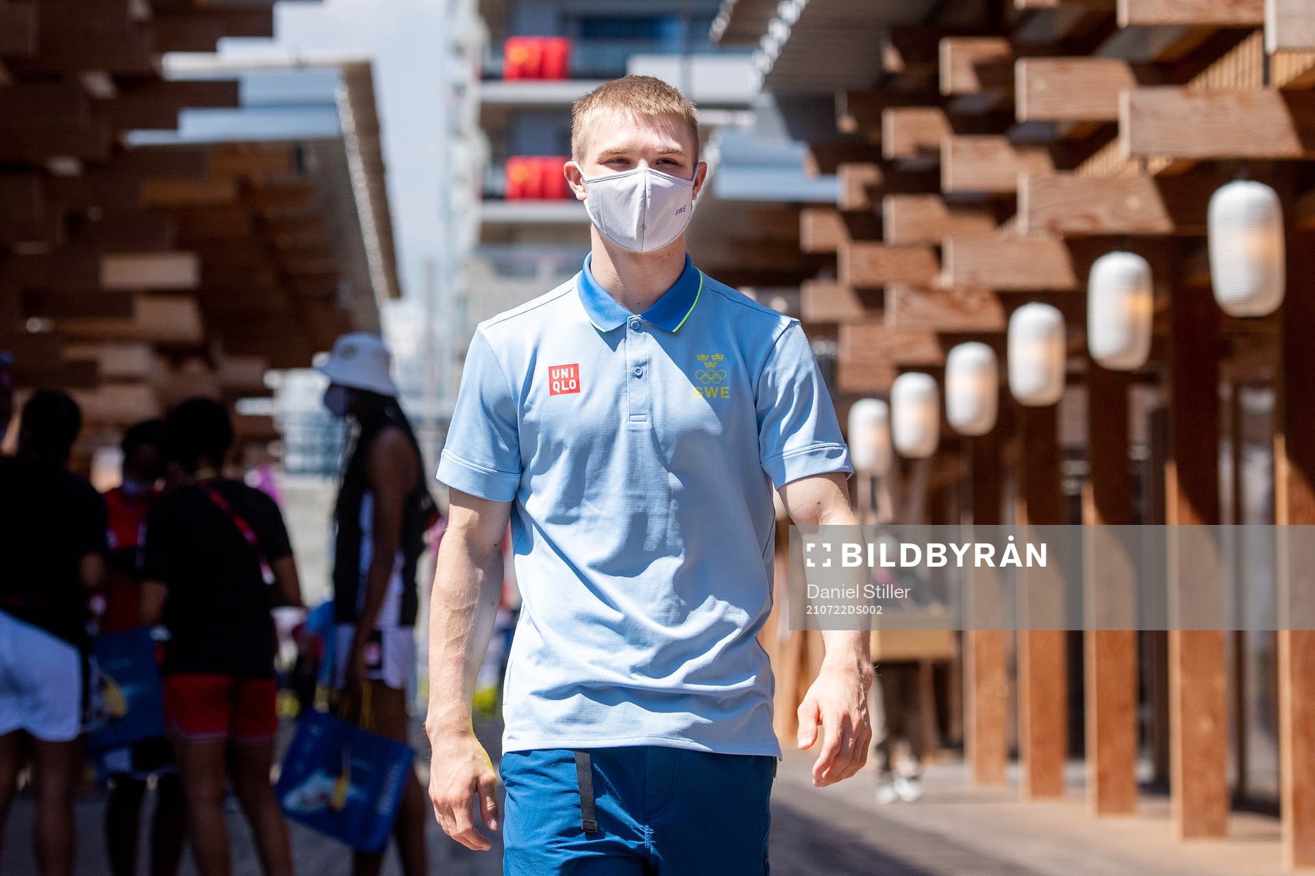 The Swedish gymnast David Rumbutis at a press meet