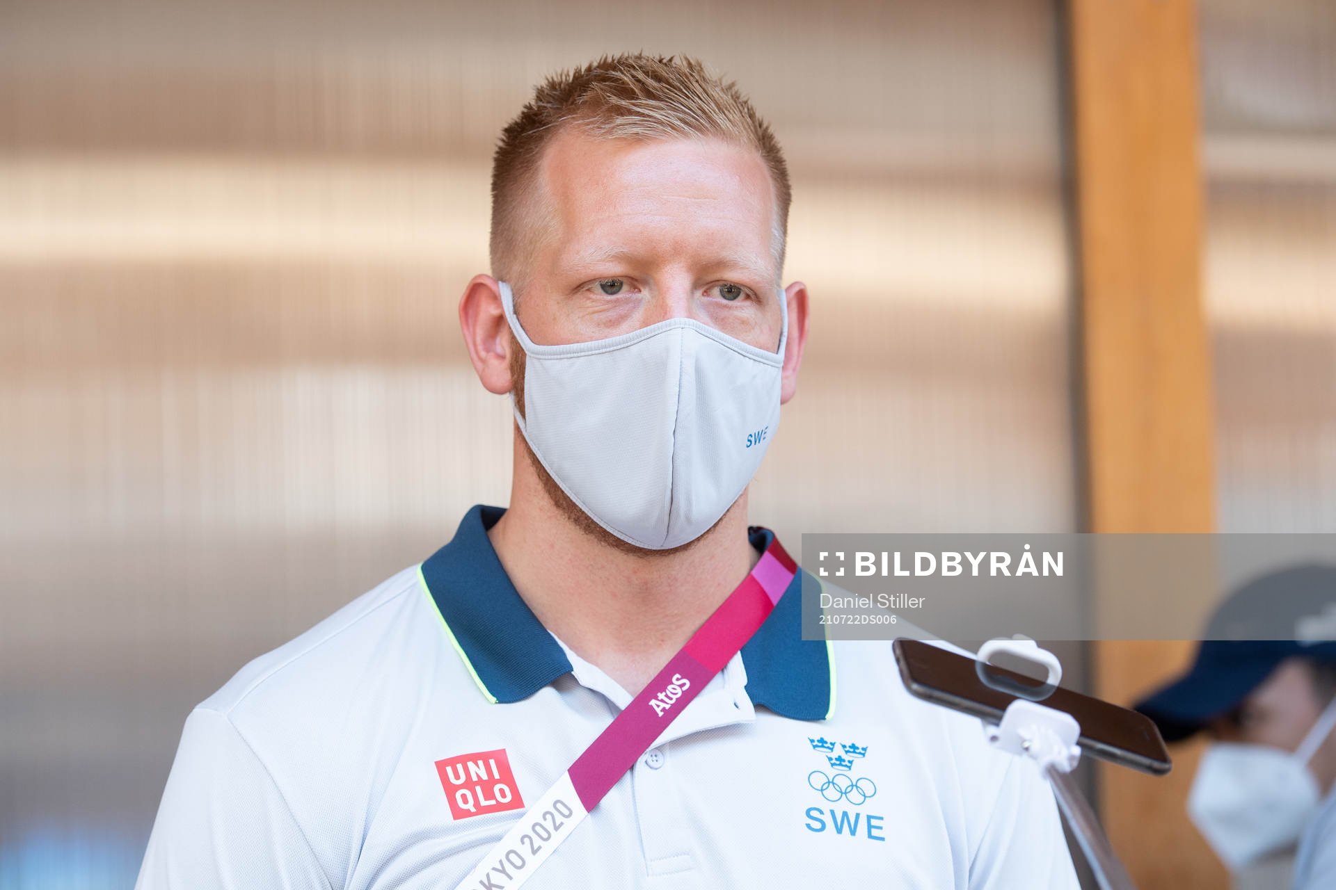 Jim Gottfridsson of the Swedish handball team at a press