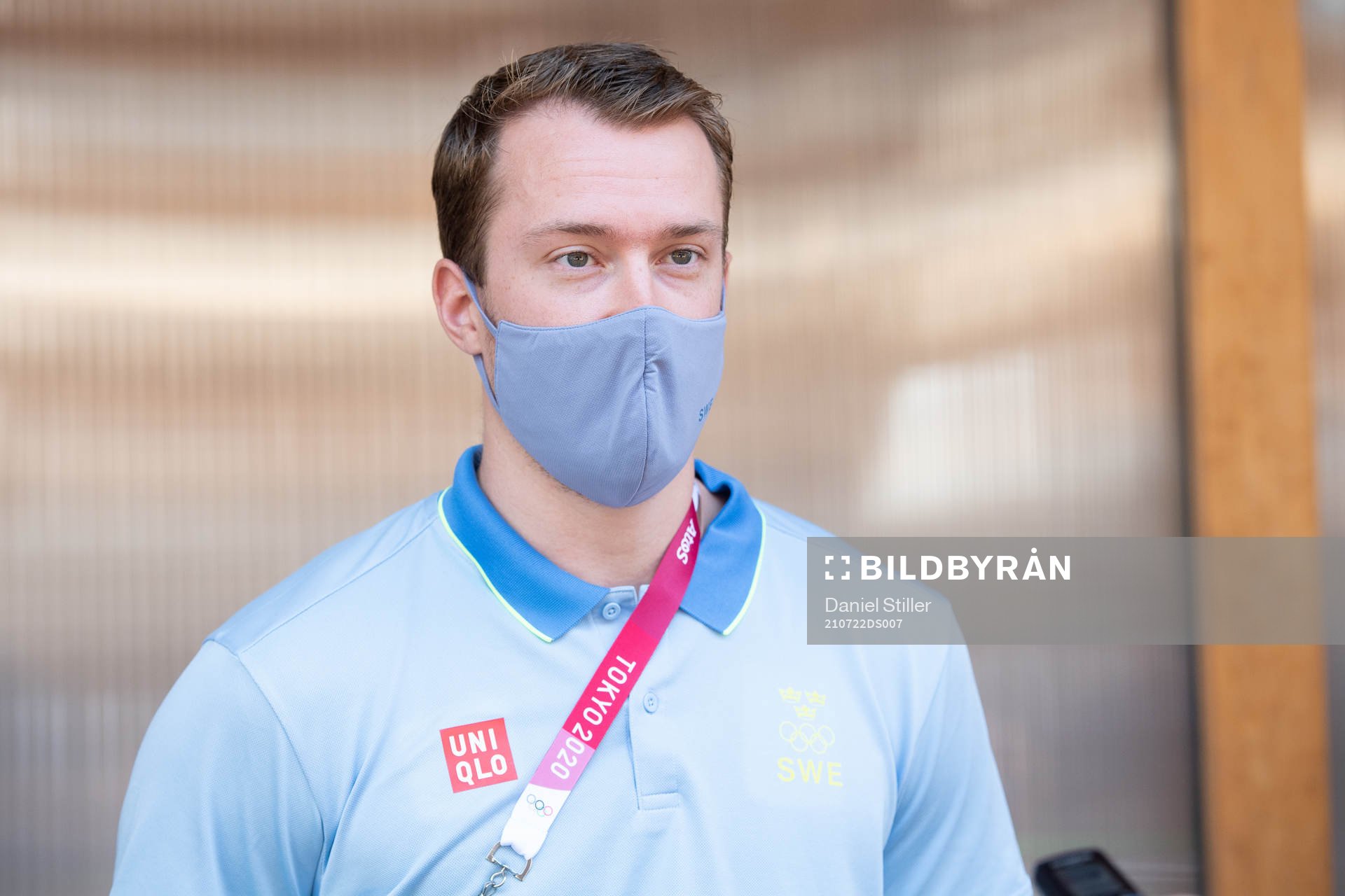 Felix Claar of the Swedish handball team at a press meet