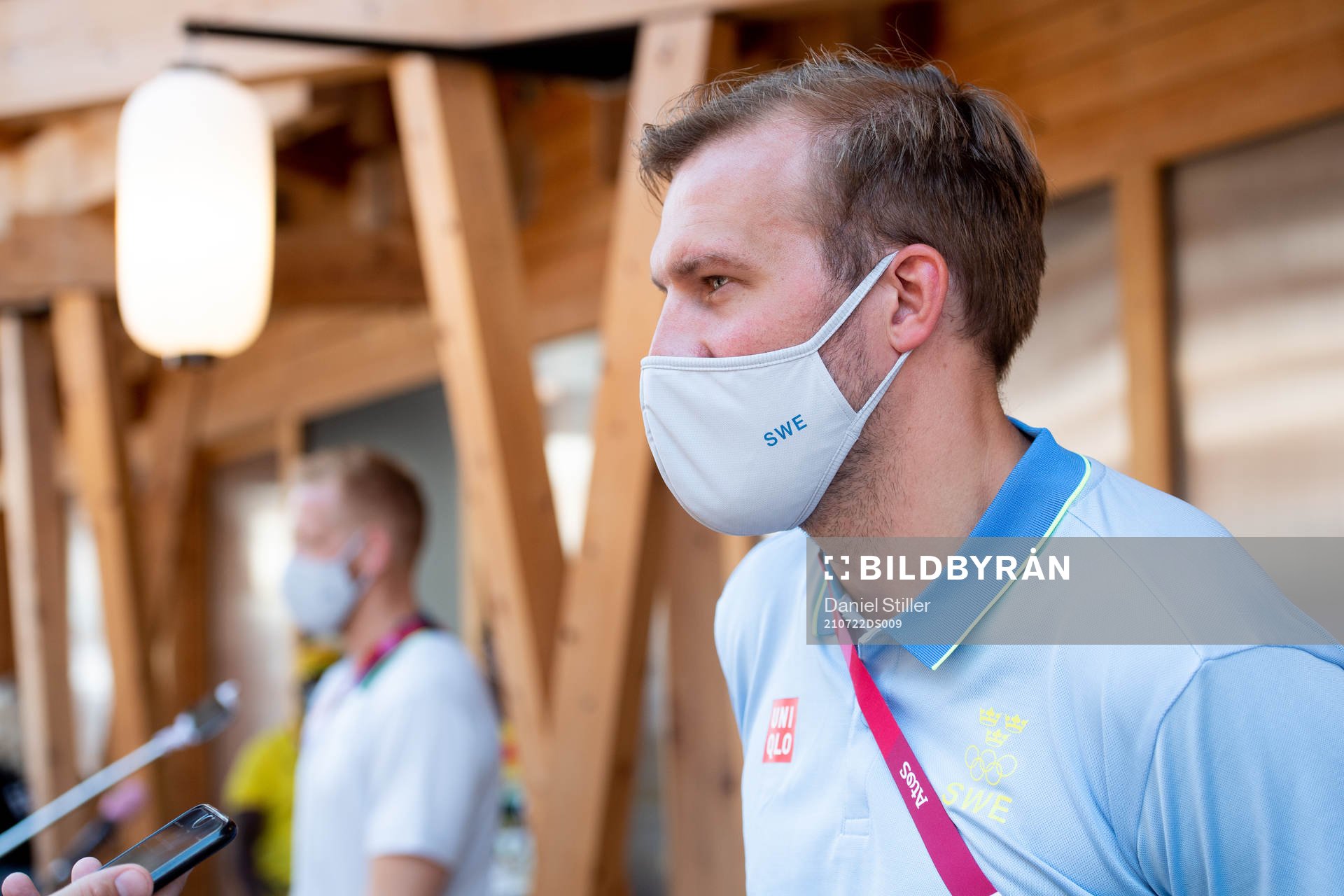 Max Darj of the Swedish handball team at a press meet