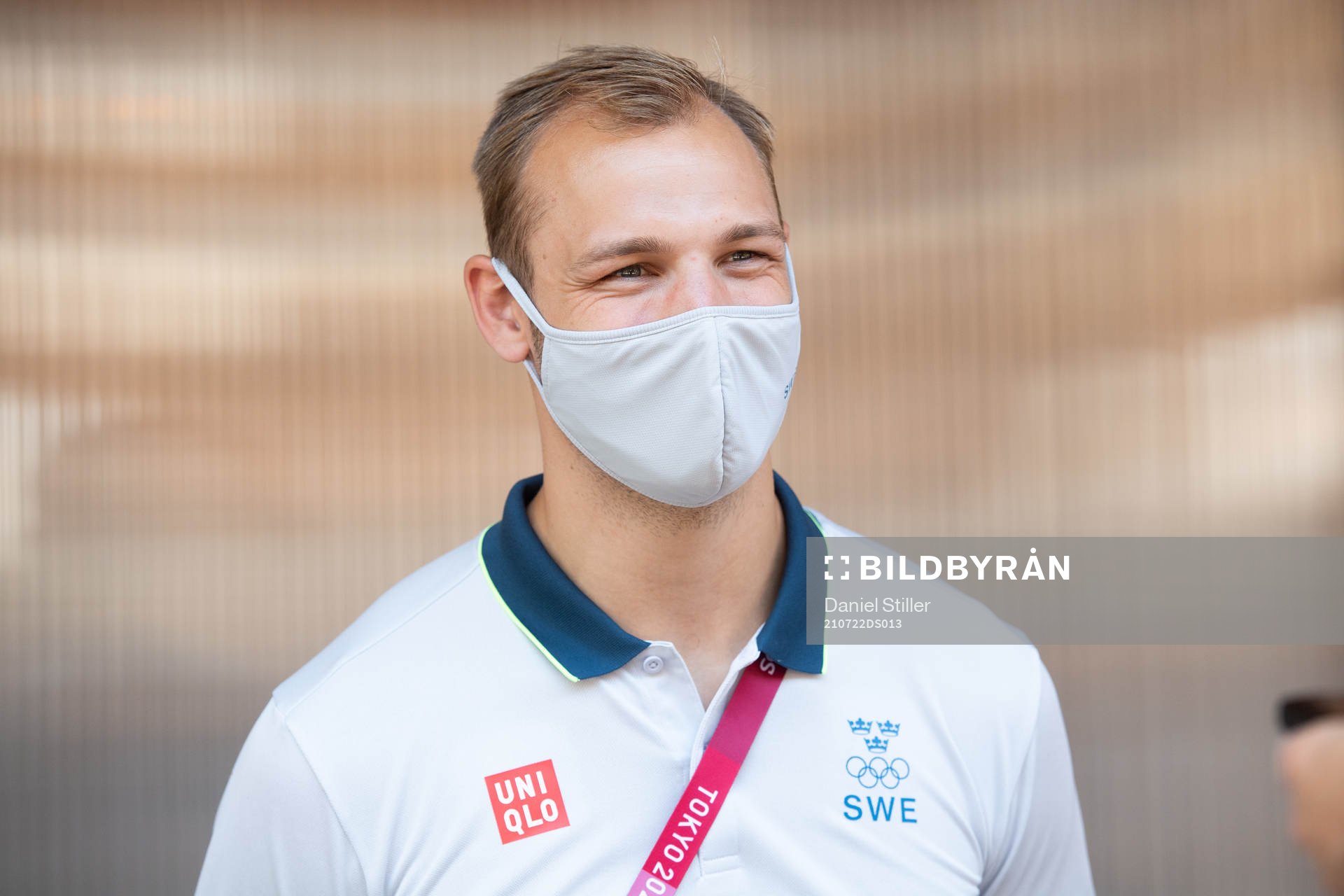 Lukas Sandell of the Swedish handball team at a press meet