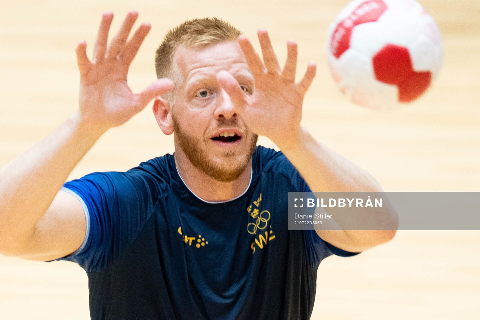 Jim Gottfridsson of the Swedish handball team