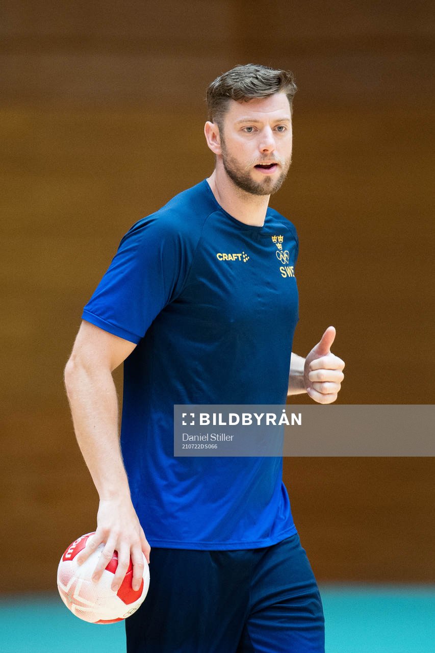 Niclas Ekberg of the Swedish handball team