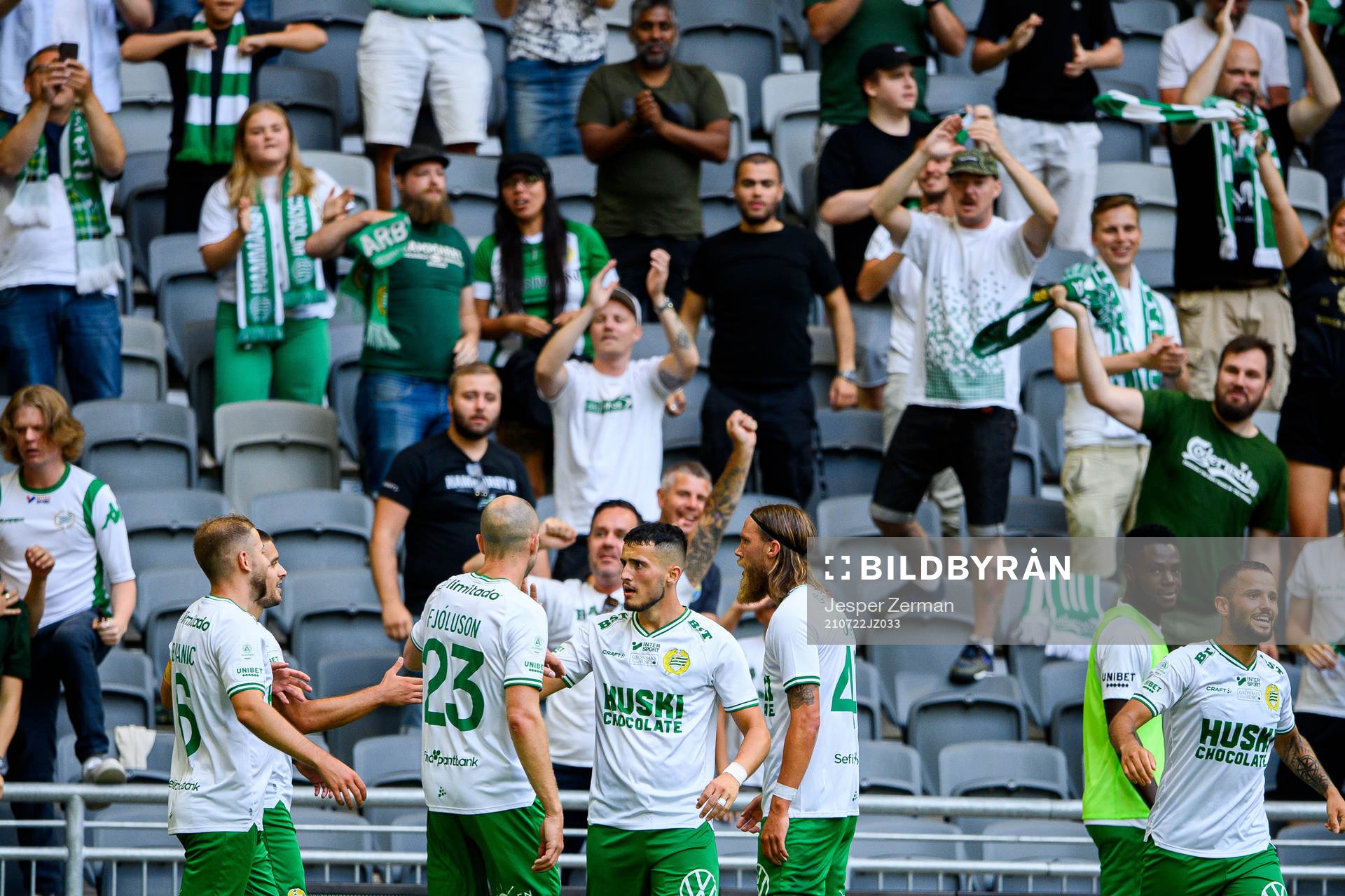Astrit Selmani of Hammarby celebrates the 1-0 goal