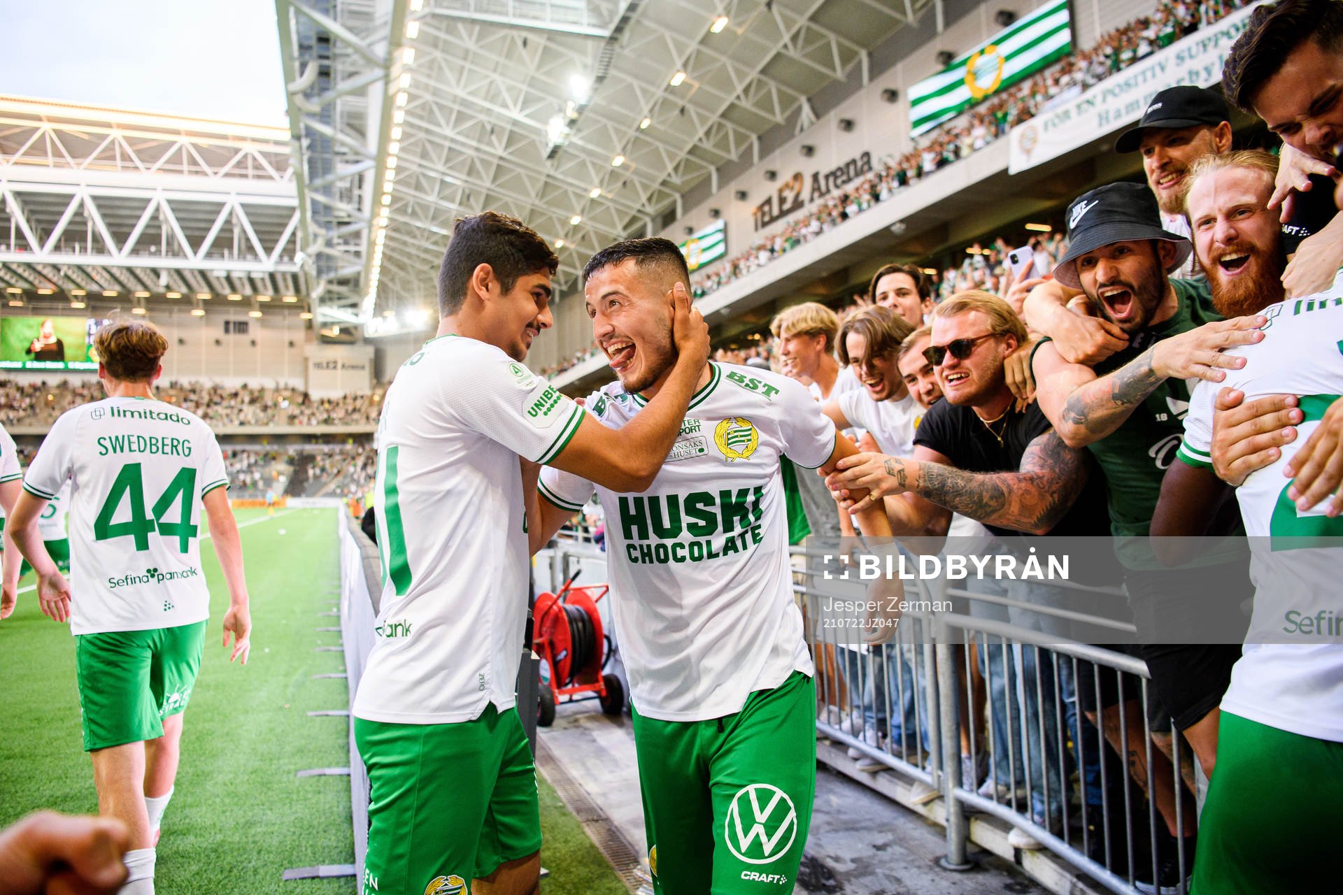 Astrit Selmani of Hammarby celebrates the 3-1 goal