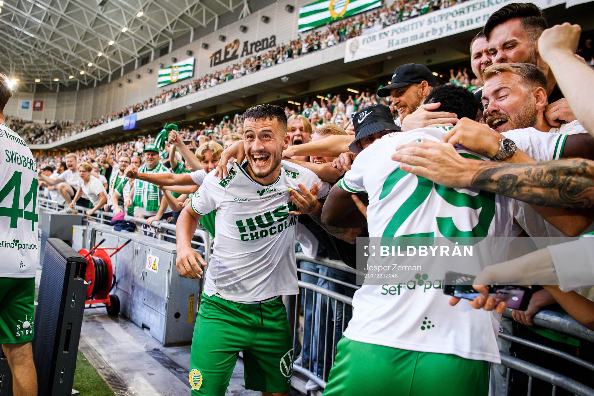 Astrit Selmani of Hammarby celebrates the 3-1 goal
