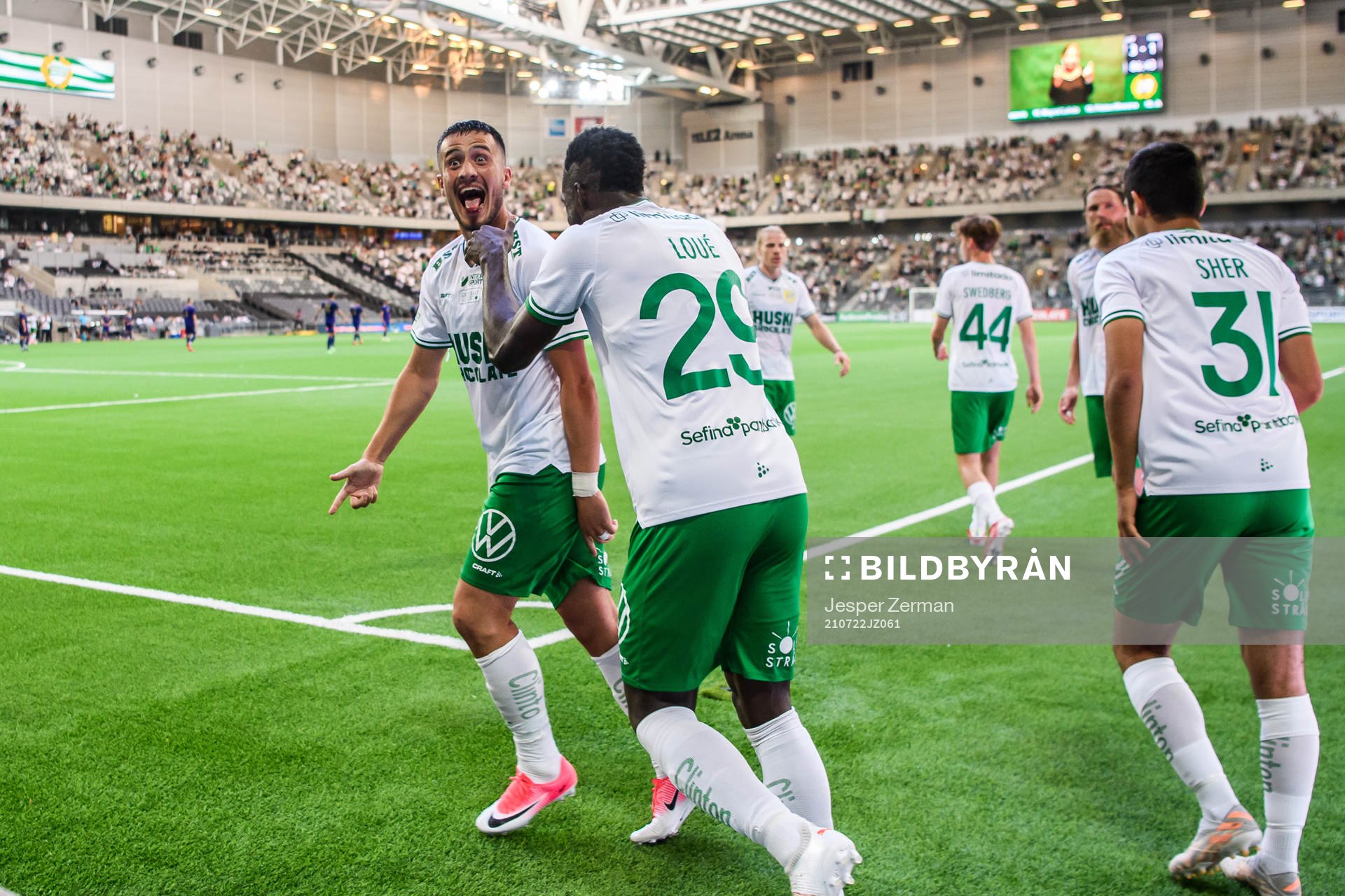 Astrit Selmani of Hammarby celebrates