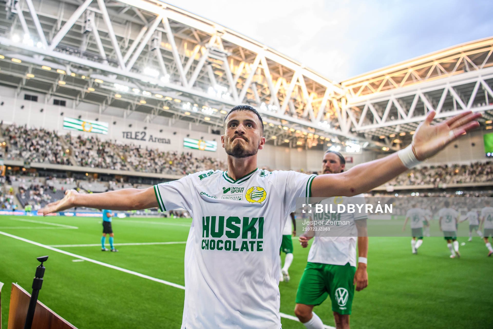 Astrit Selmani of Hammarby celebrates