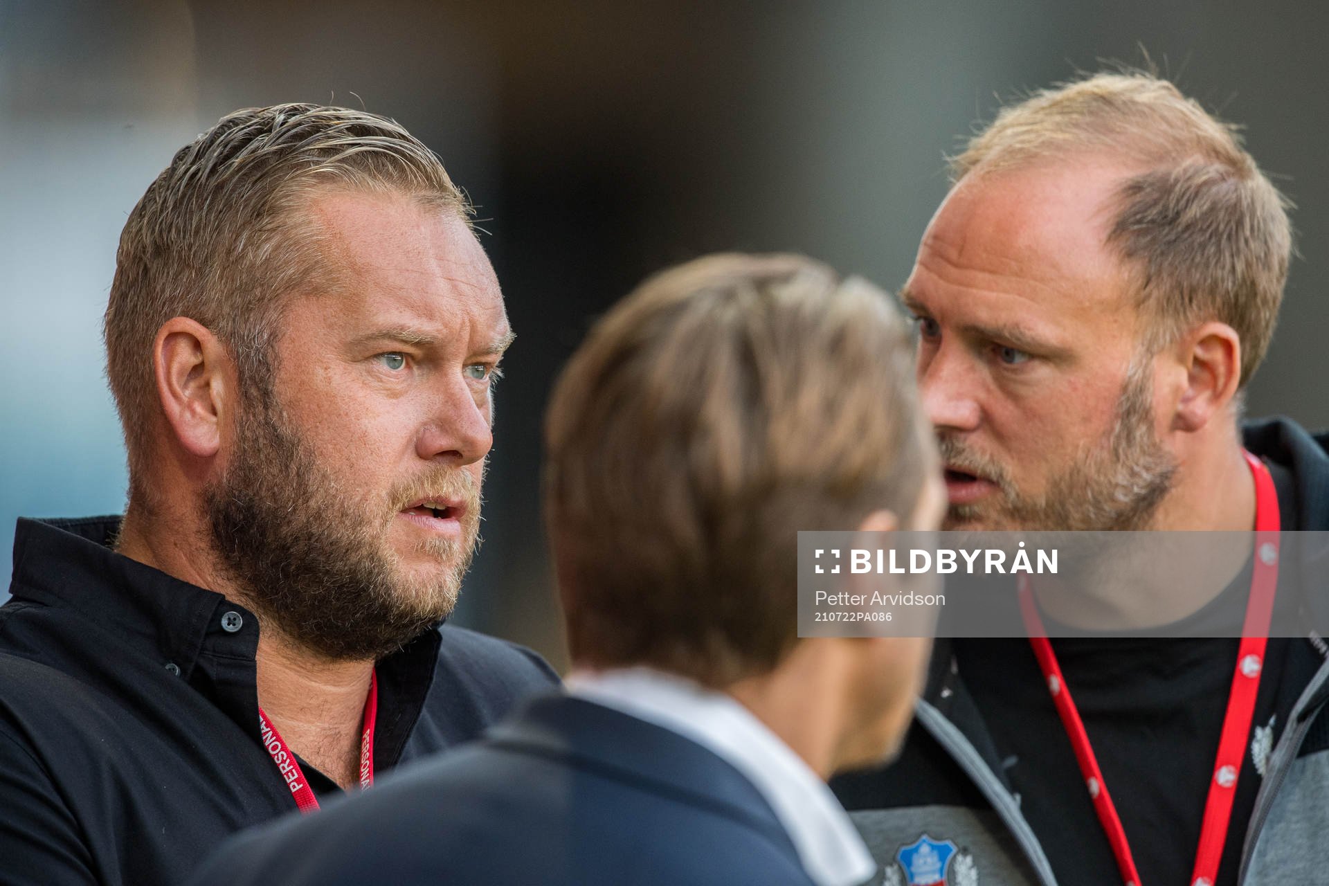 Helsingborgs klubbdirektör Joel Sandborg och Andreas