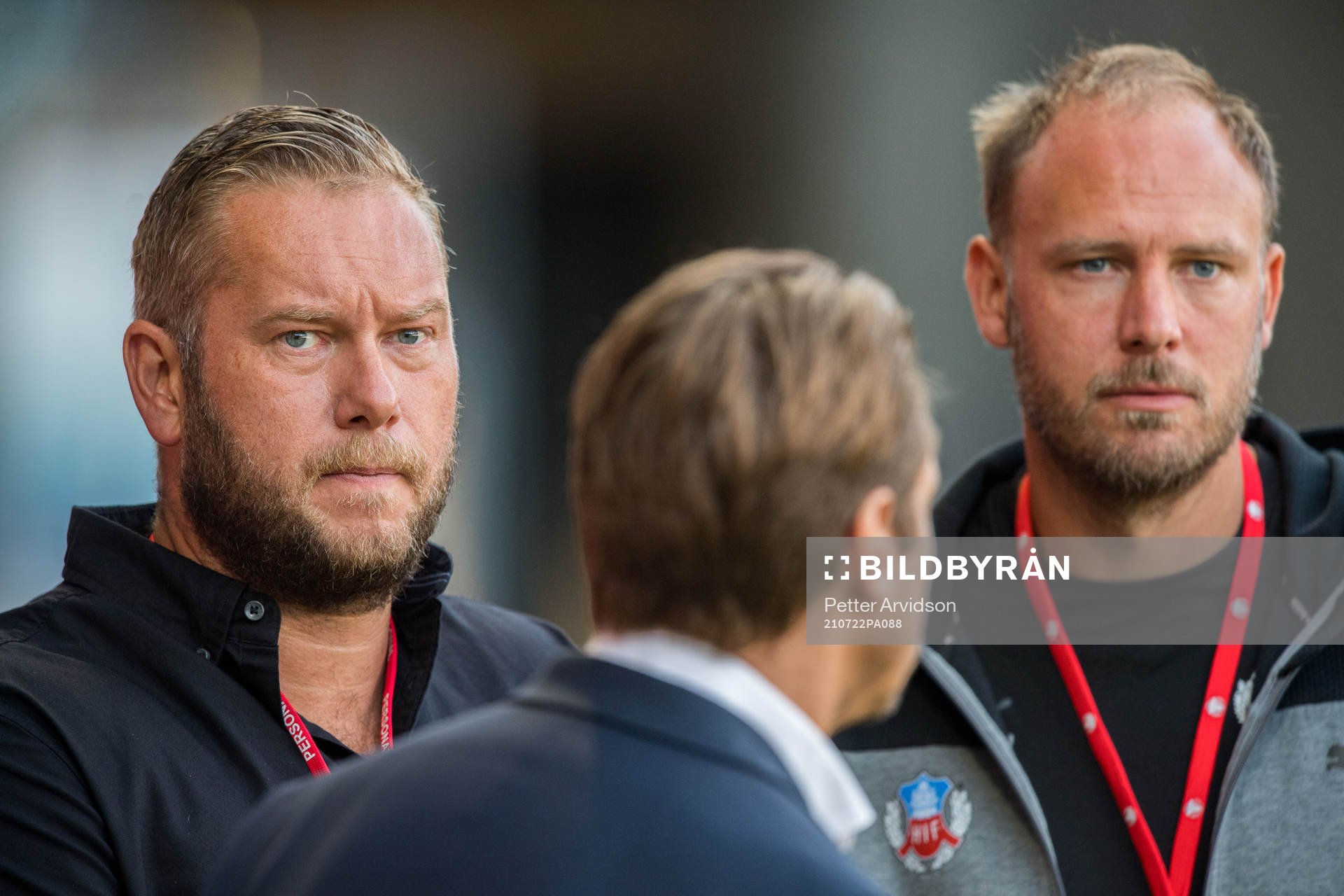 Helsingborgs klubbdirektör Joel Sandborg och Andreas