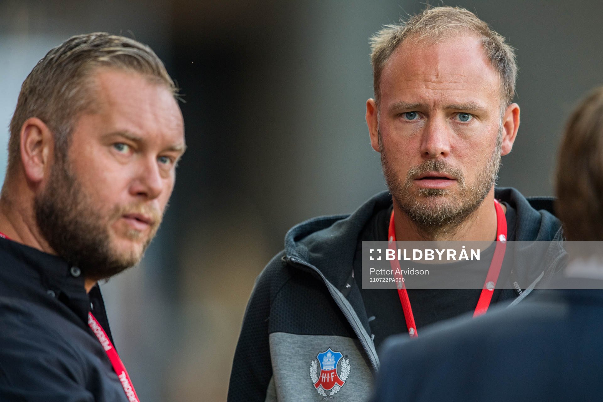 Helsingborgs klubbdirektör Joel Sandborg och Andreas