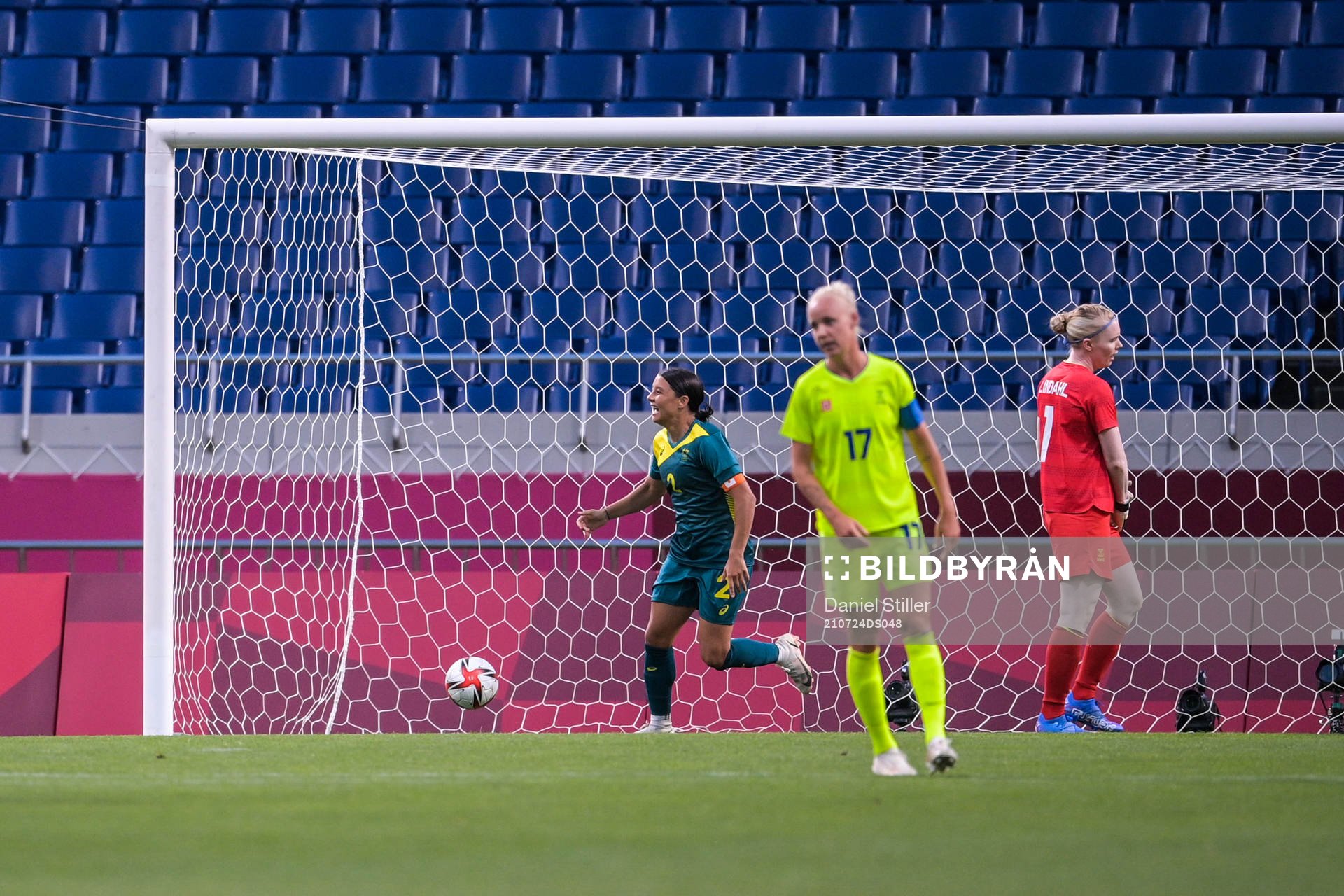Sam Kerr of Australia celebrates