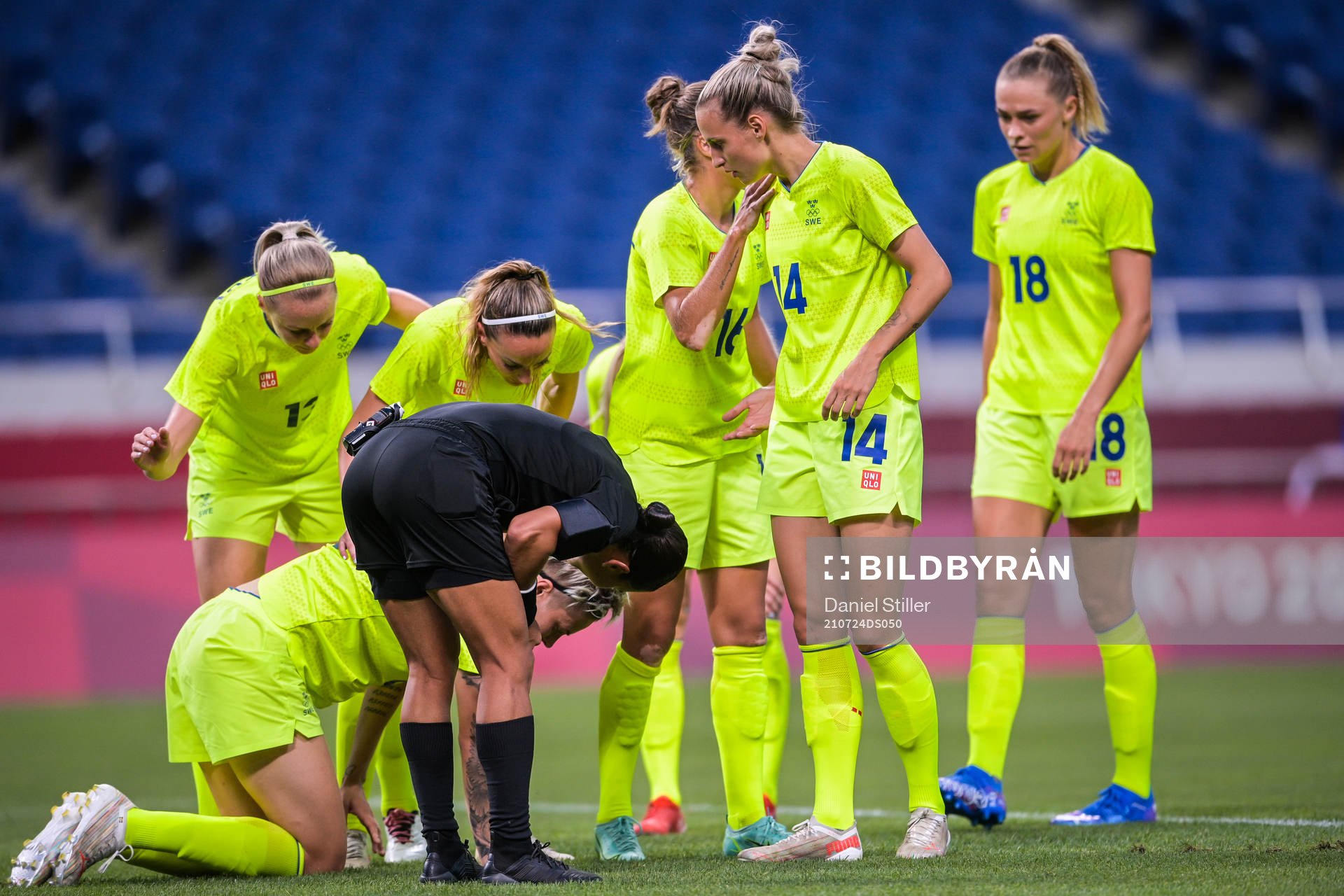 Lina Hurtig of Sweden celebrates