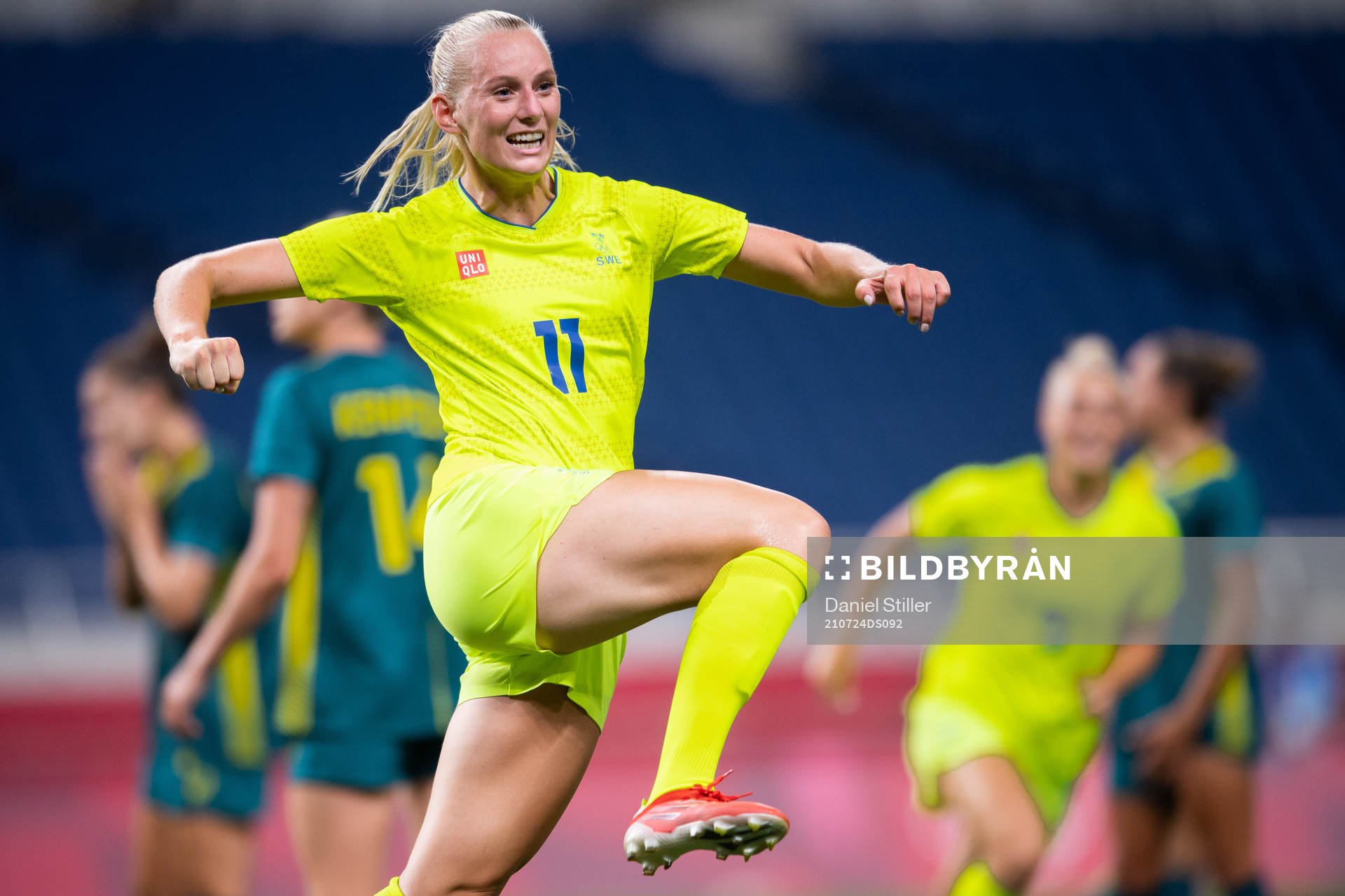 Stina Blackstenius of Sweden celebrates