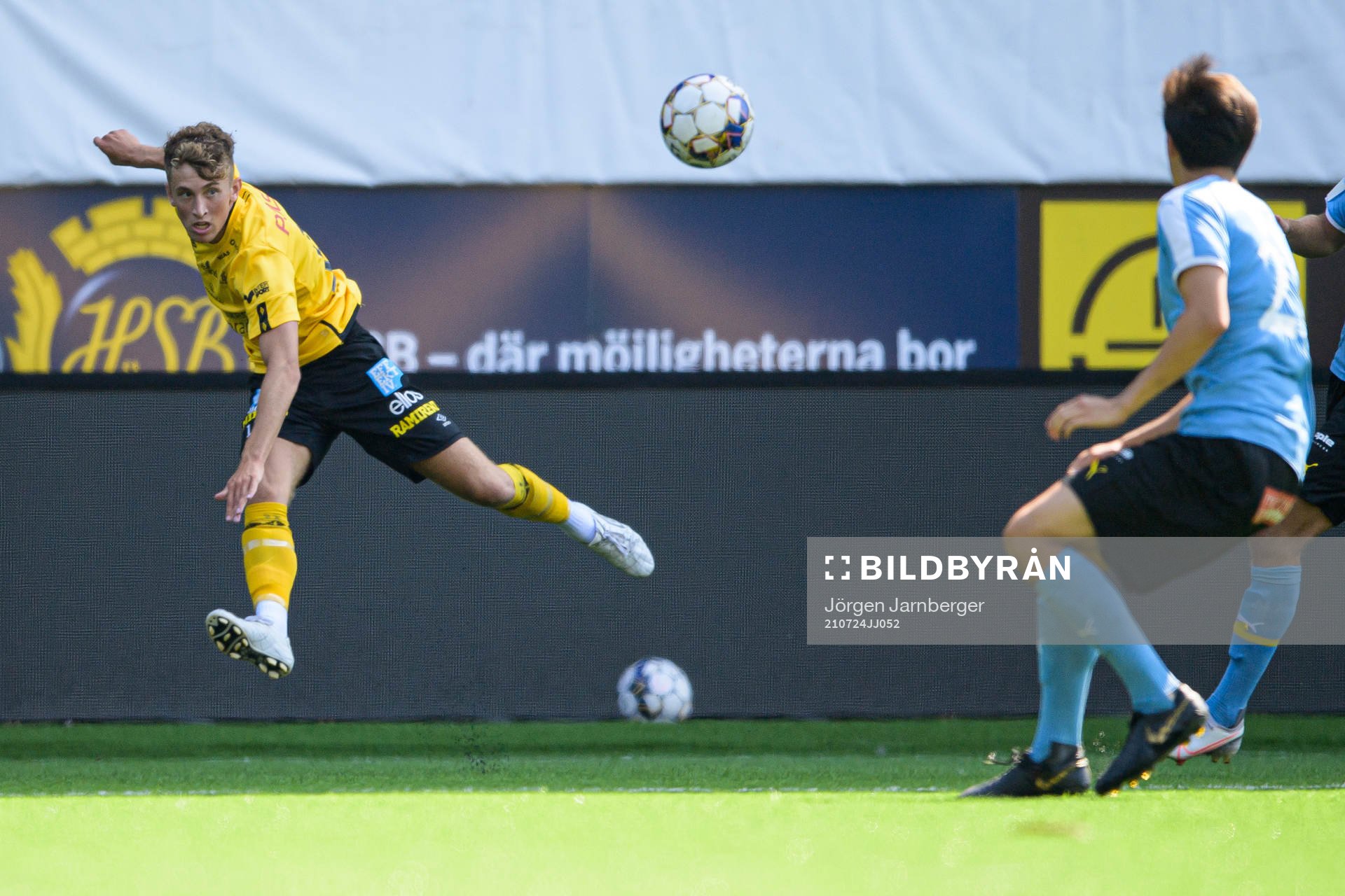 Elfsborgs Isaac Antonsson under fotbollsmatchen i P19 Allsvenskan Södra mellan Elfsborg och Mjällby den 24 juli 2021 i Borås.