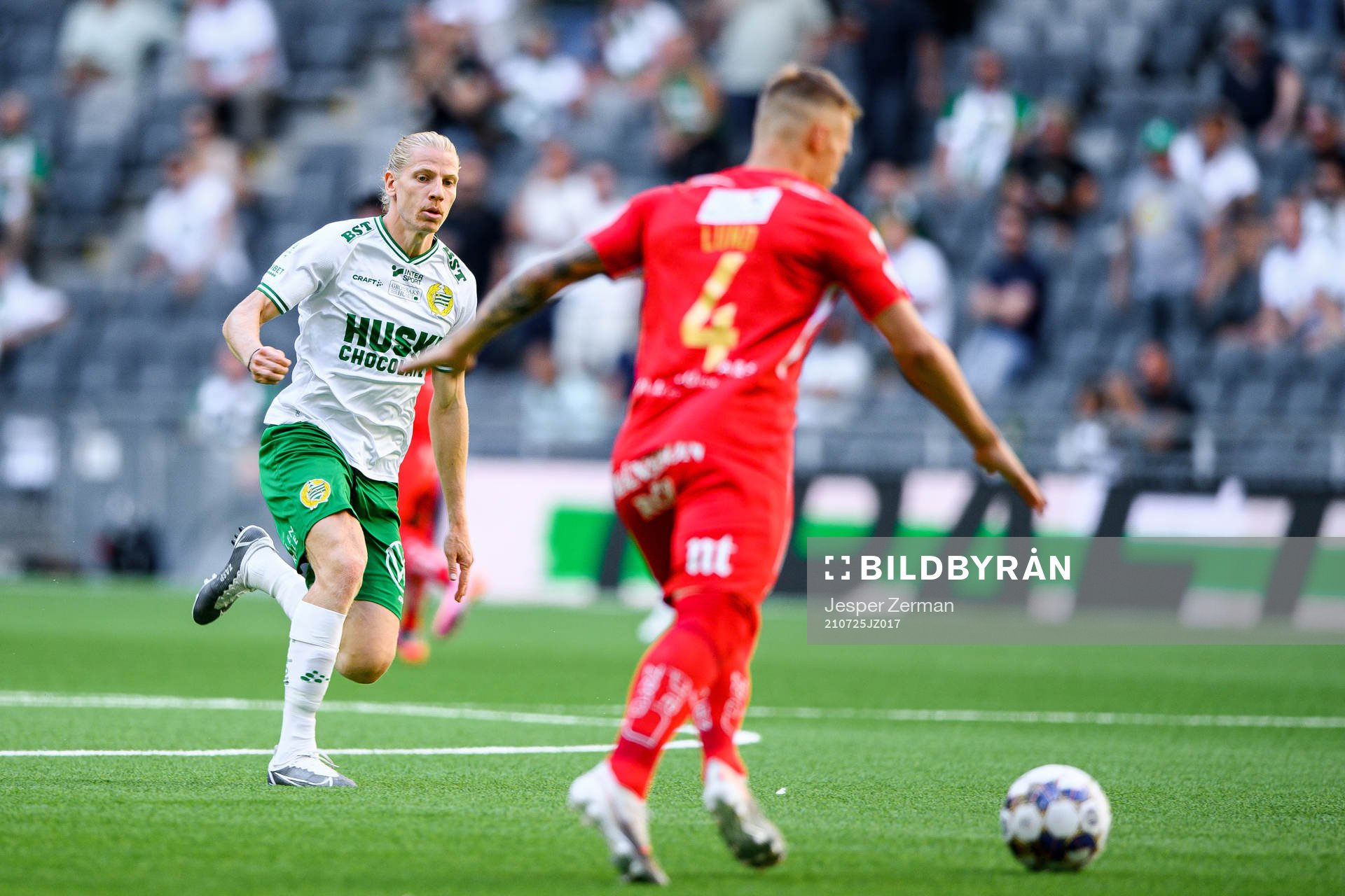 Hammarbys Gustav Ludwigson och IFK Norrköpings Marco Lund