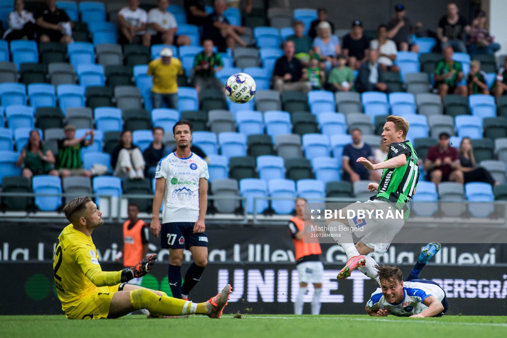 Akropolis målvakt John Alvbåge och GAIS Julius Lindberg