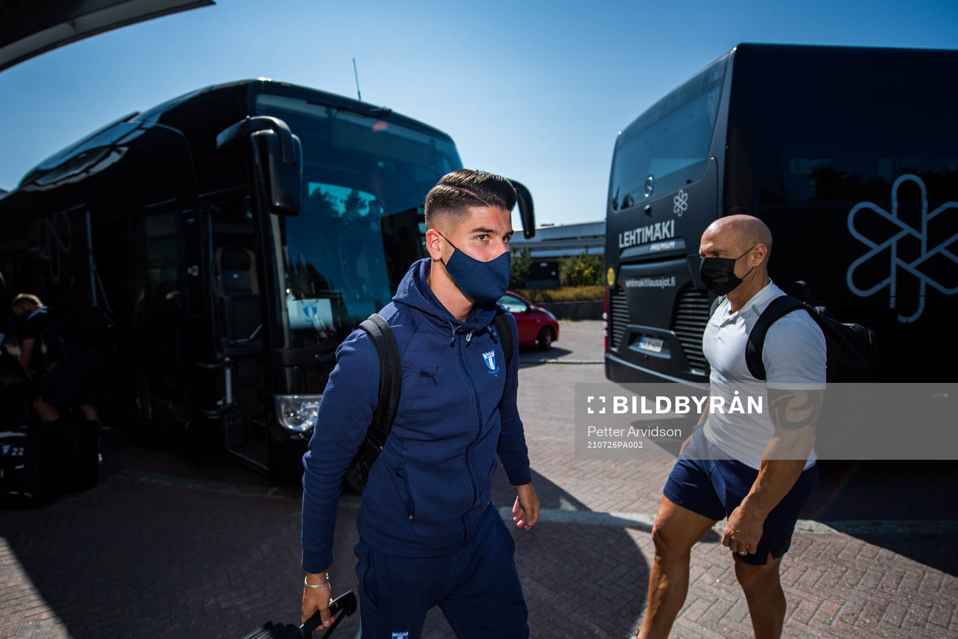 Antonio Colak of Malmö FF arrives at the hotel