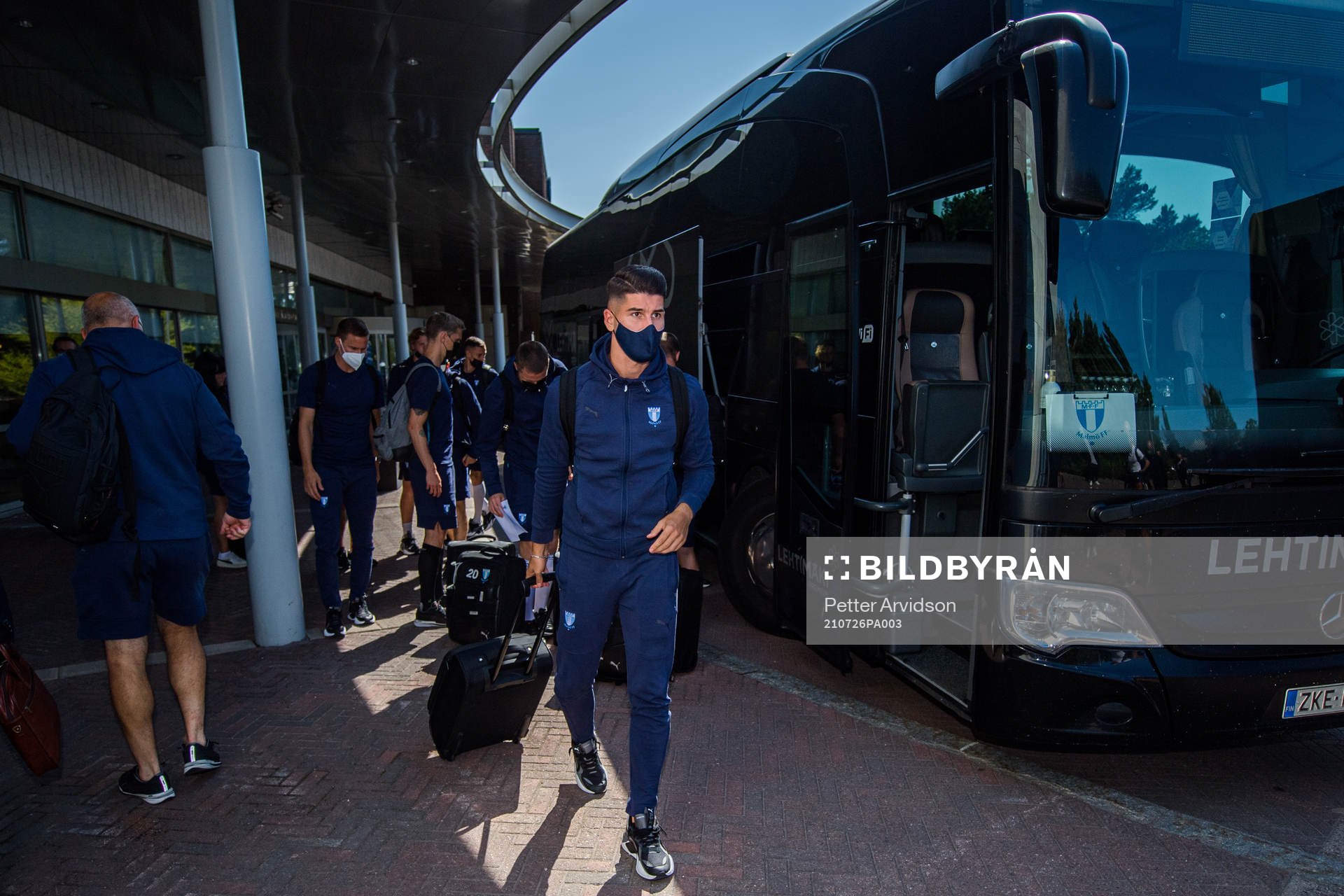 Antonio Colak of Malmö FF arrives at the hotel