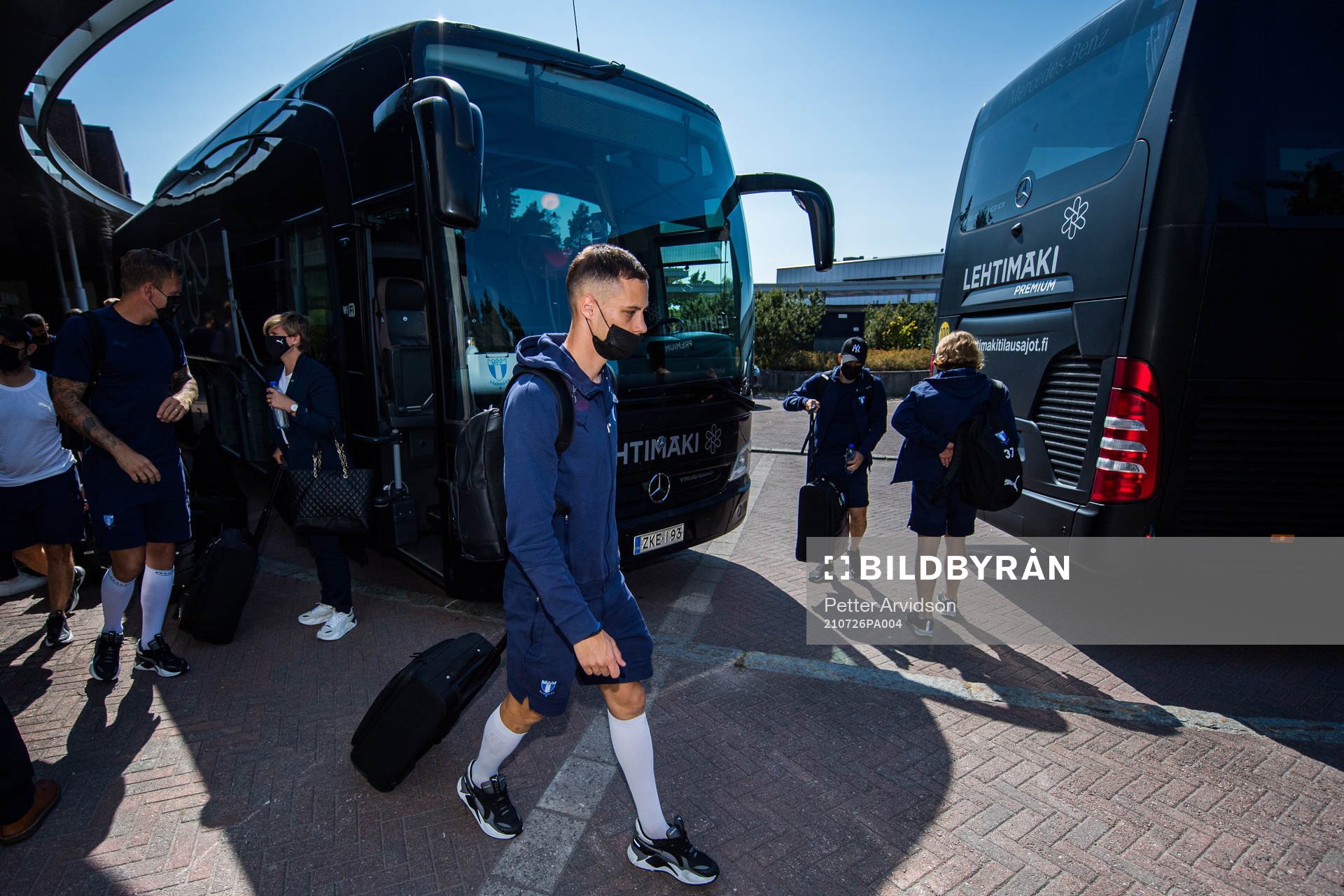 Veljko Birmancevic of Malmö FF arrives at the hotel