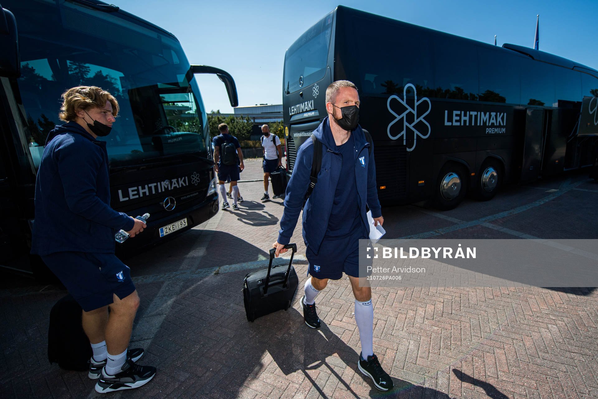 Lasse Nielsen of Malmö FF arrives at the hotel