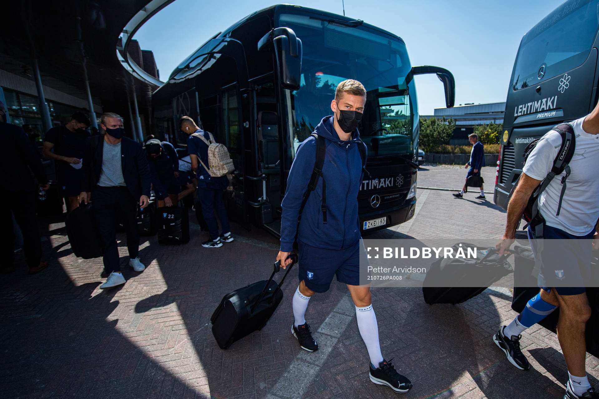 Felix Beijmo of Malmö FF arrives at the hotel