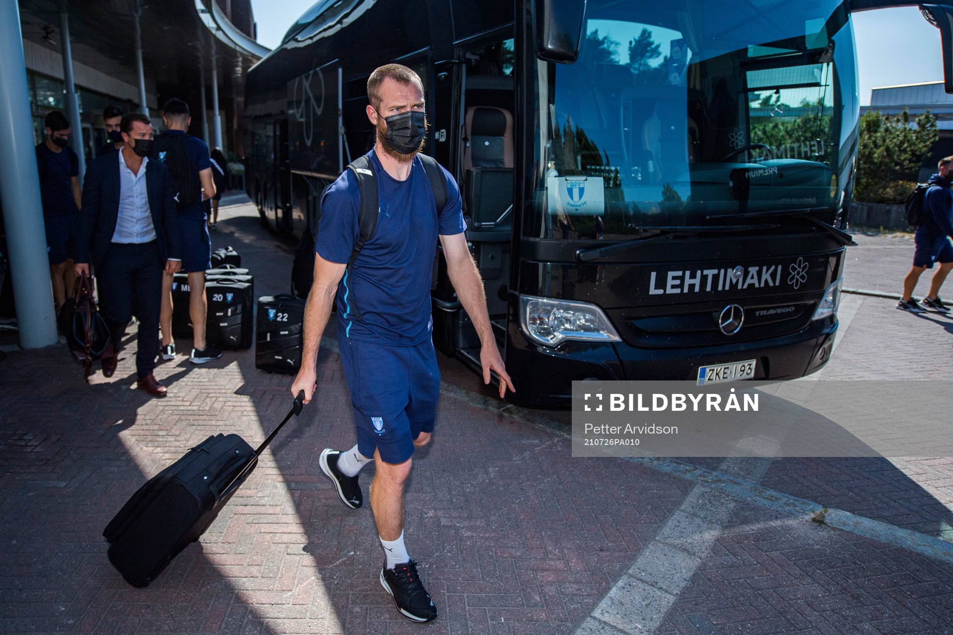 Jo Inge Berget of Malmö FF arrives at the hotel