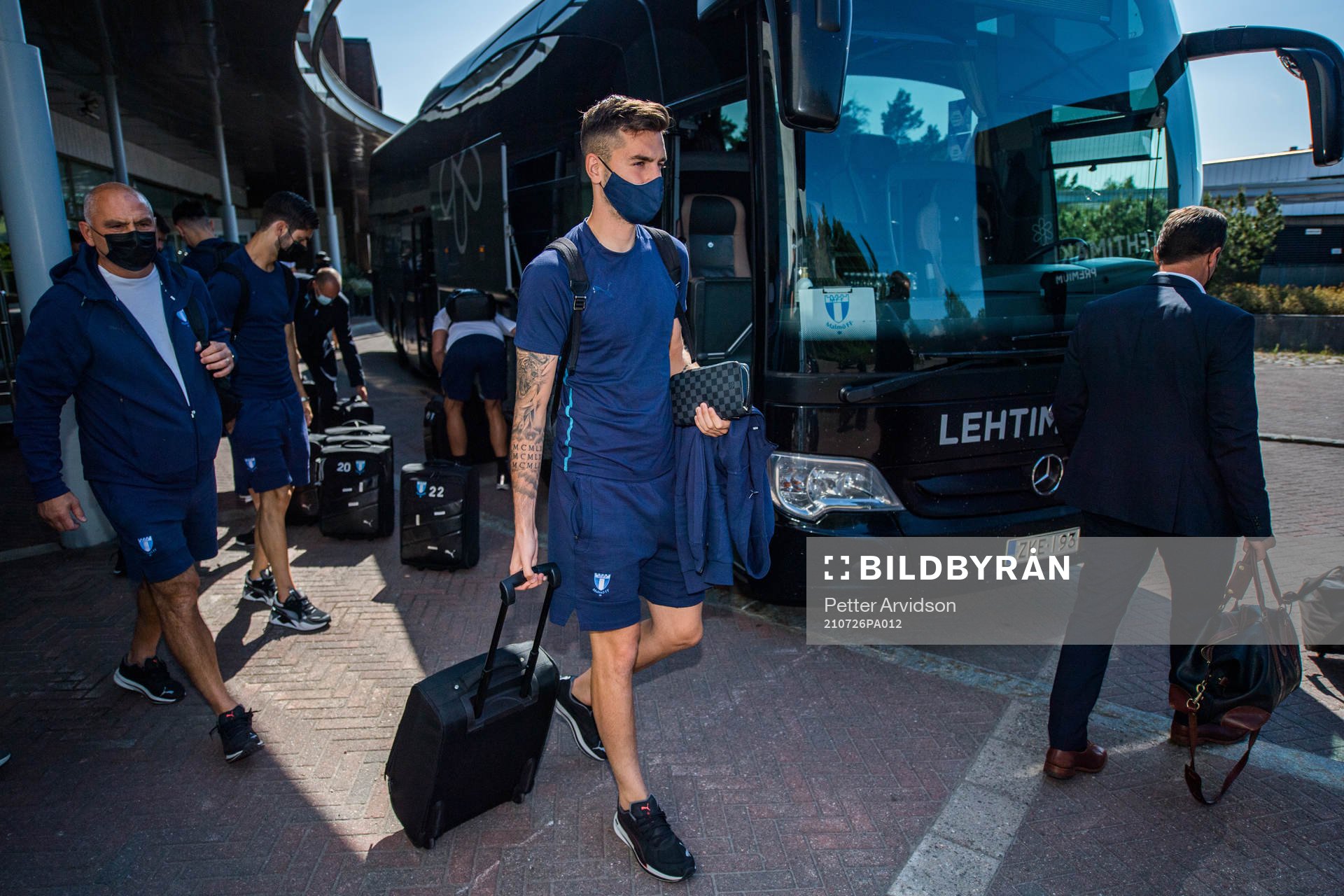 Goalkeeper Marko Johansson of Malmö FF arrives at the hotel