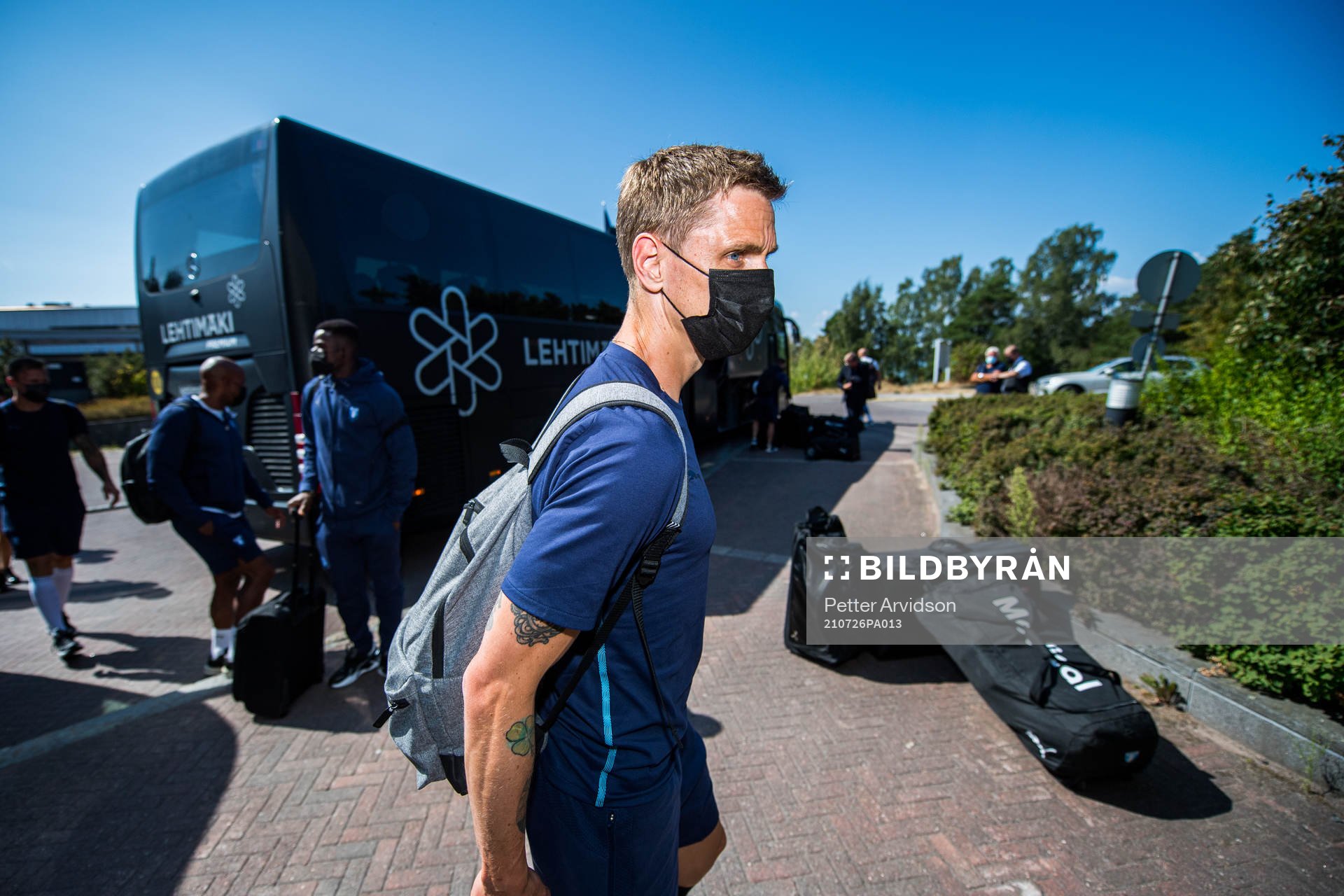 Sören Rieks of Malmö FF arrives at the hotel