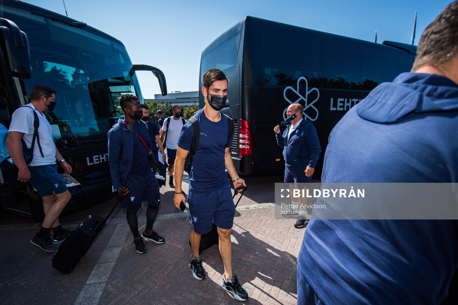 Adi Nalic of Malmö FF arrives at the hotel