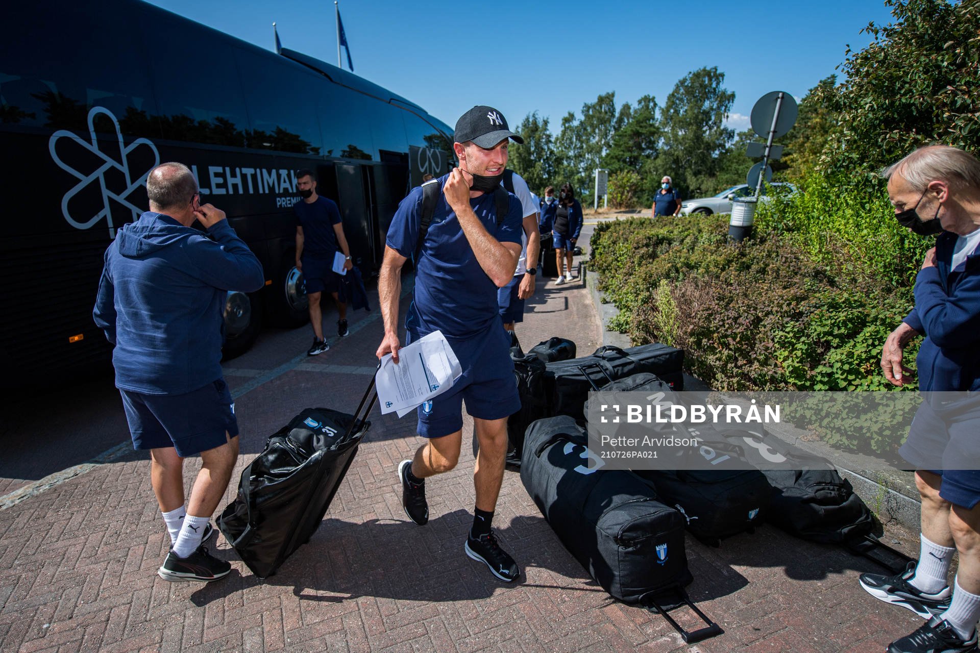 Franz Brorsson of Malmö FF arrives at the hotel