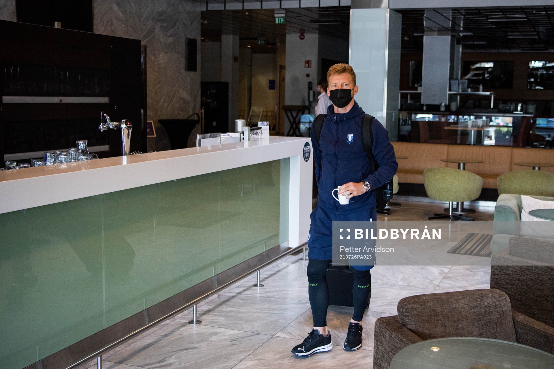 Anders Christiansen of Malmö FF arrives at the hotel