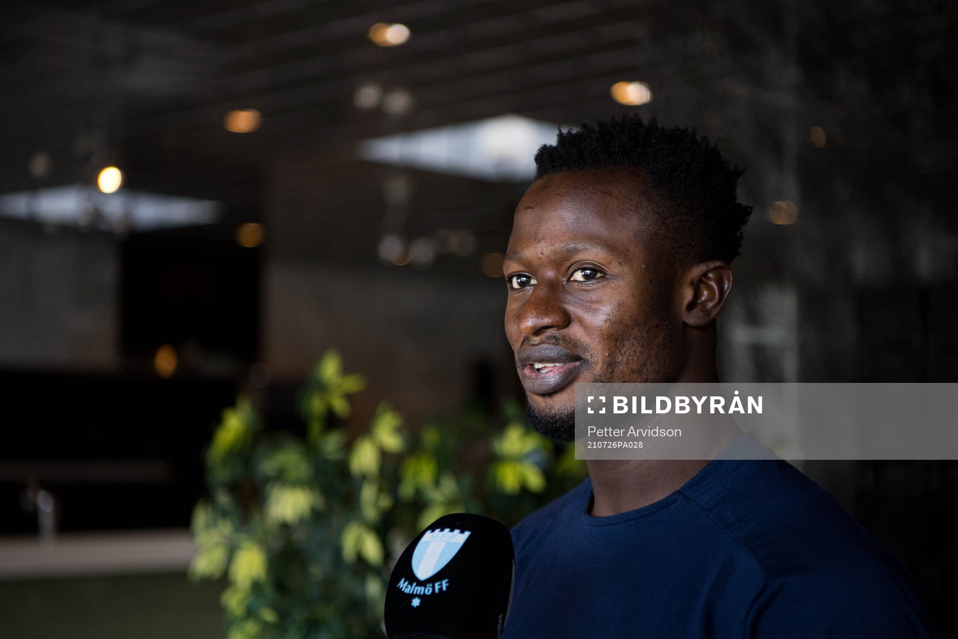 Bonke Innocent of Malmö FF is being interviewed