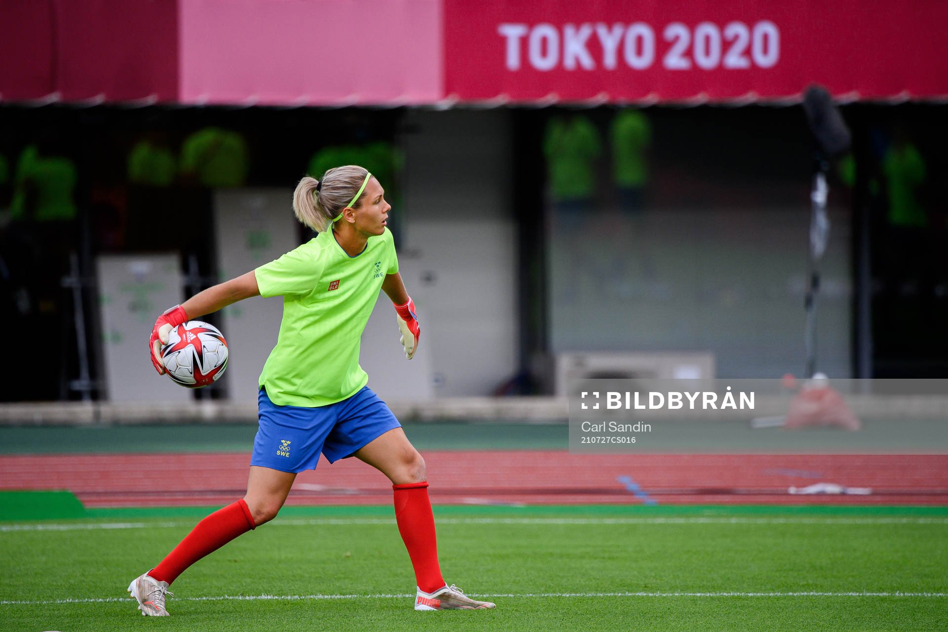 Goalkeeper Jennifer Falk of Sweden
