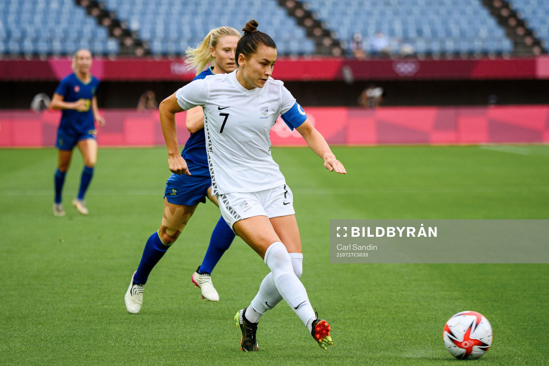 Ali Riley of New Zealand in the women’s football match