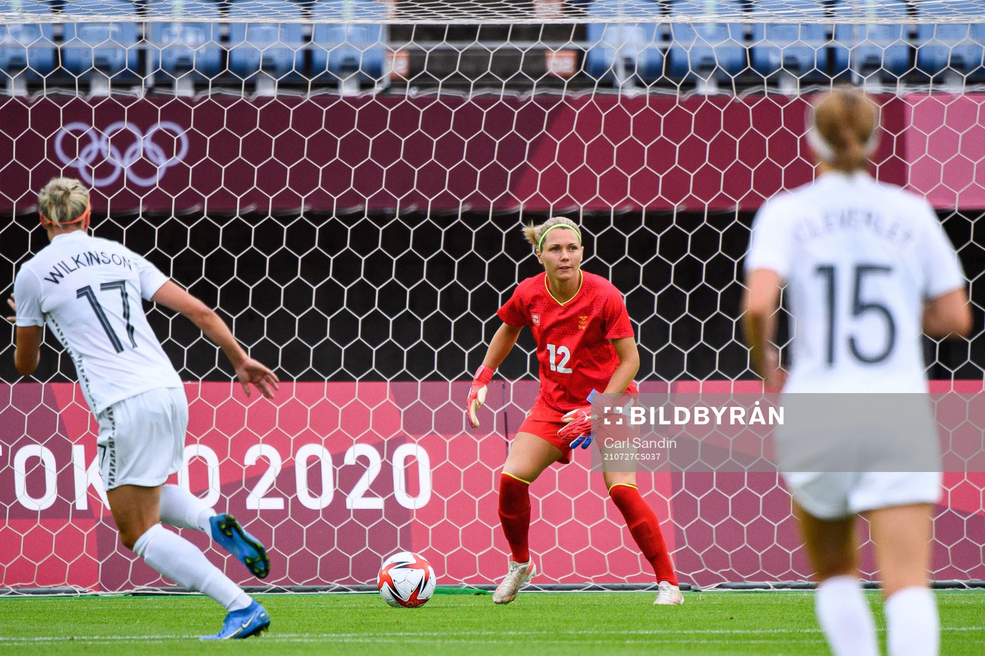 Goalkeeper Jennifer Falk of Sweden in the women’s
