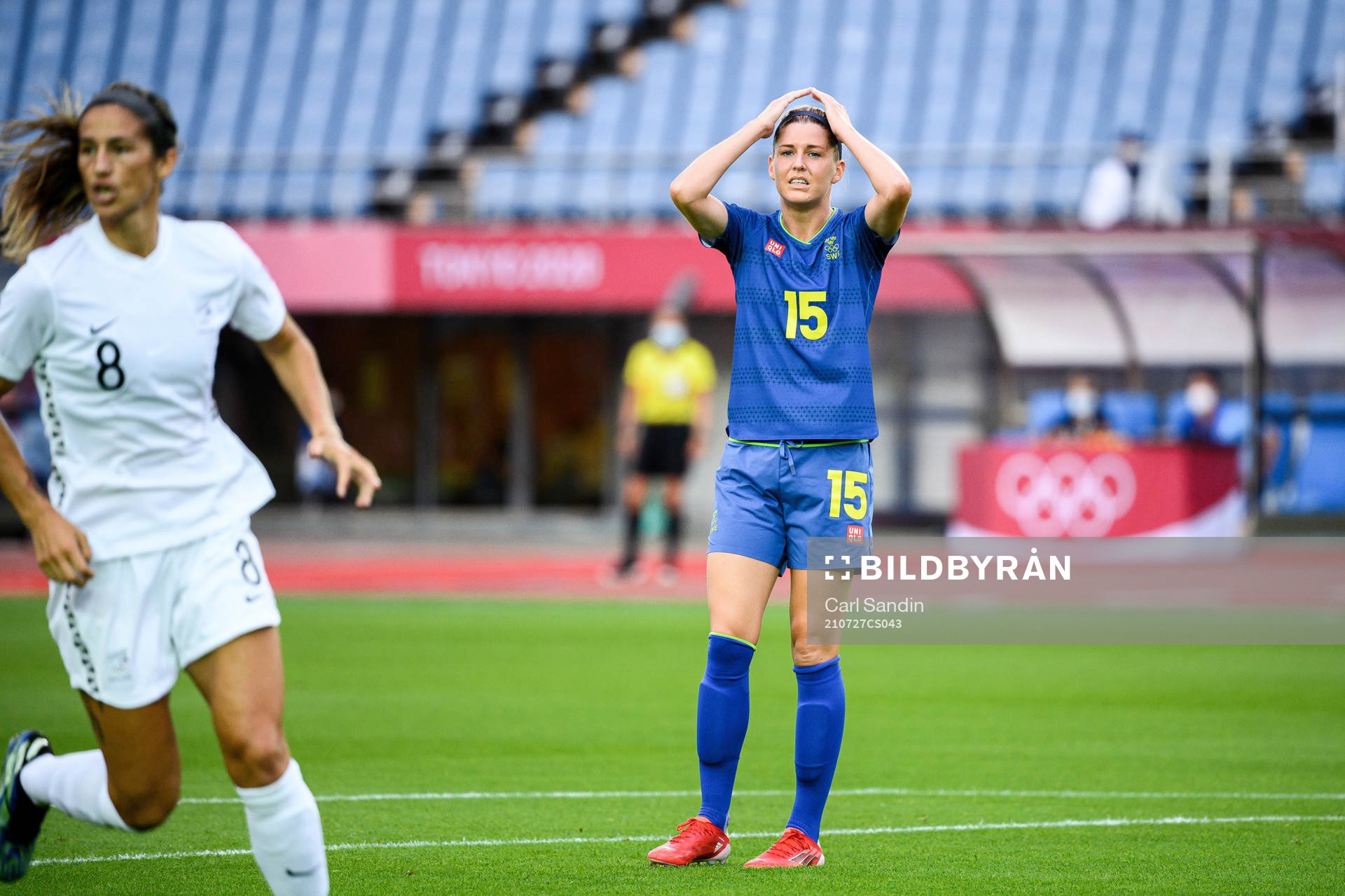 Olivia Schough of Sweden looks dejected in the women’s