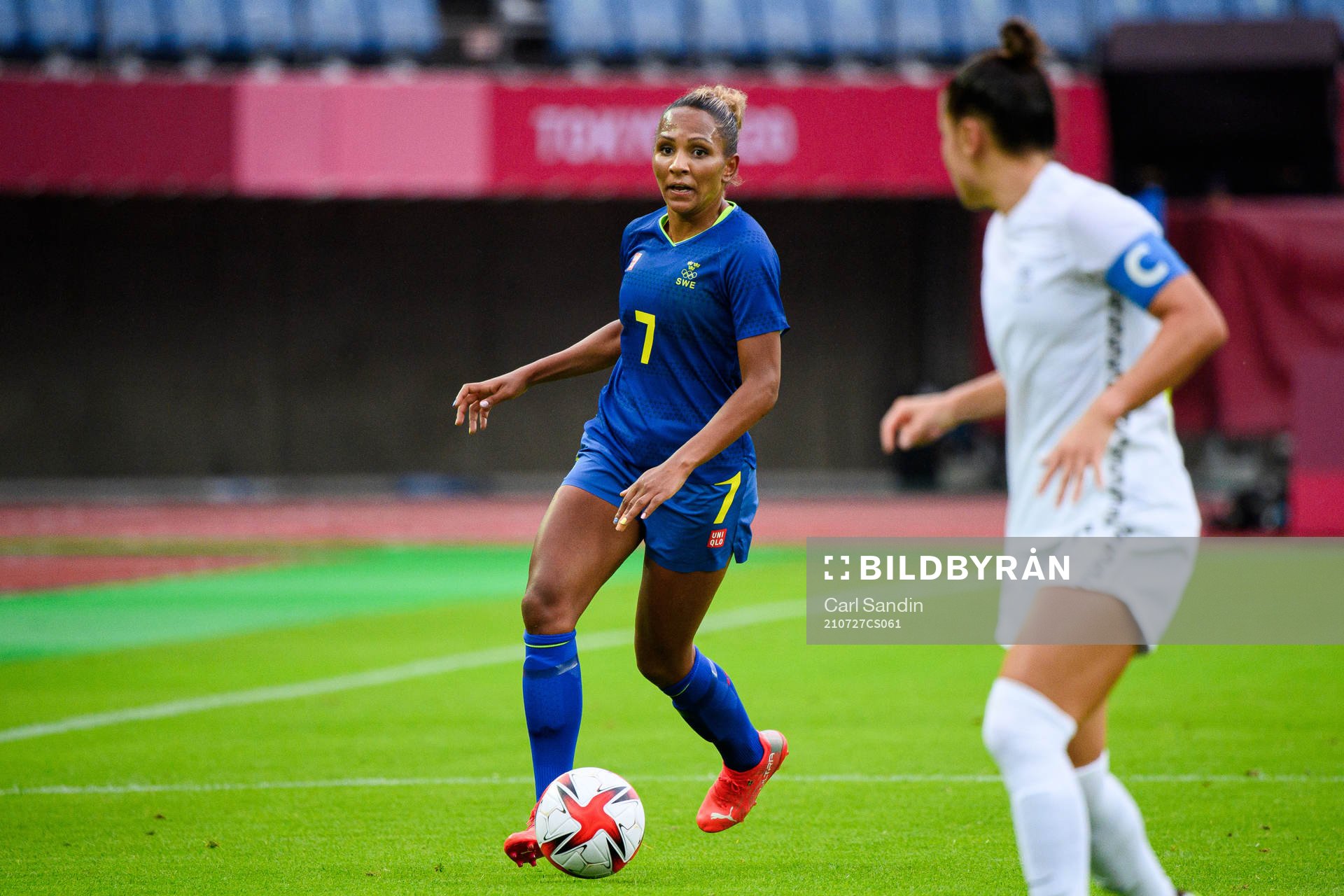 Madelen Janogy of Sweden in the women’s football match