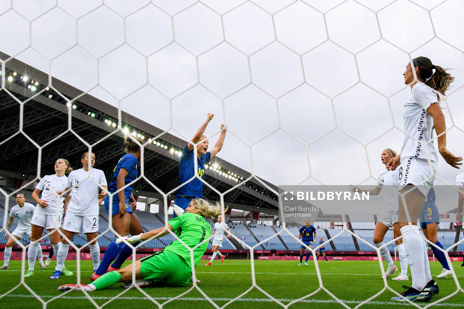 Anna Anvegård of Sweden celebrates the 0-1 goal in the