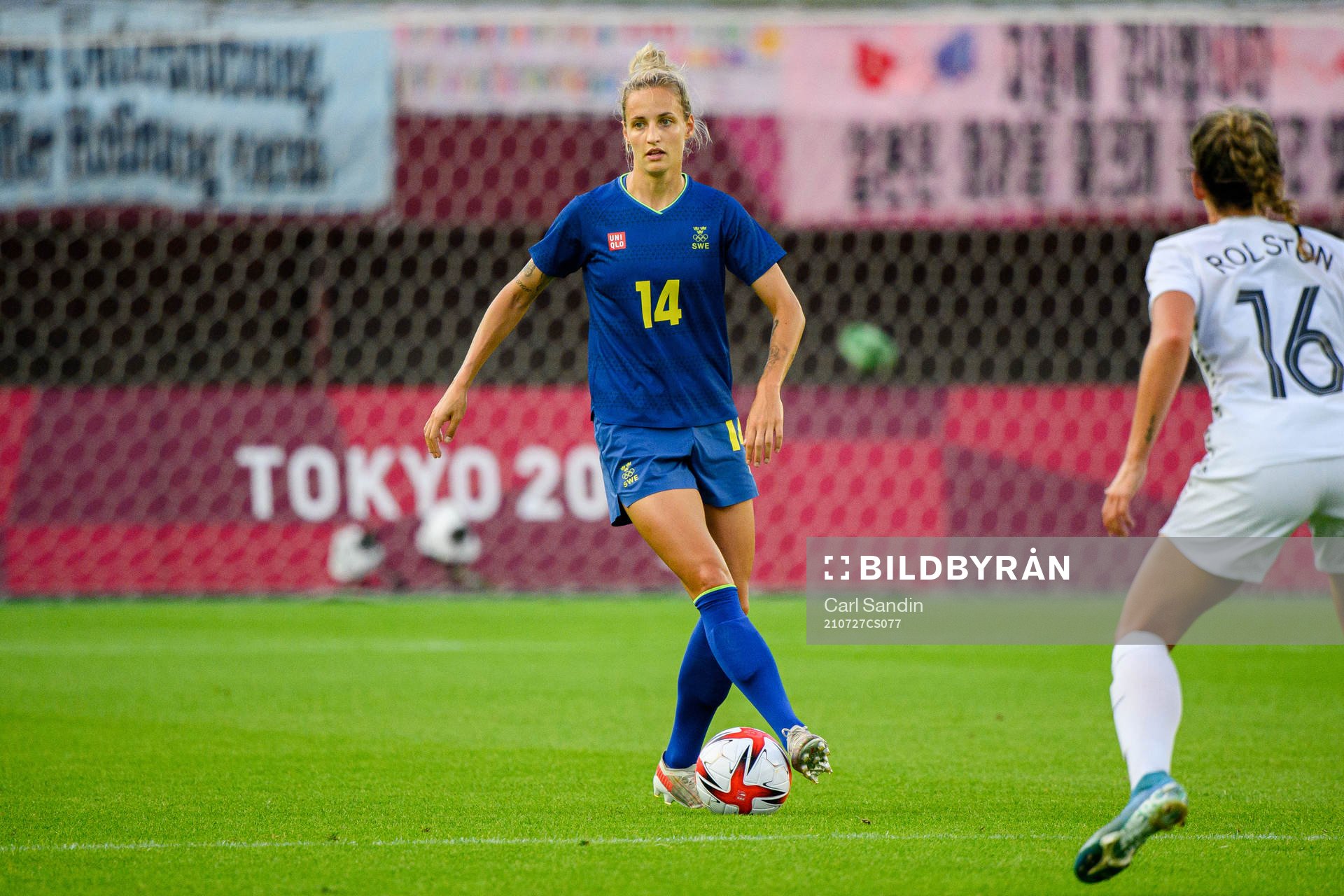 Nathalie Björn of Sweden in the women’s football match