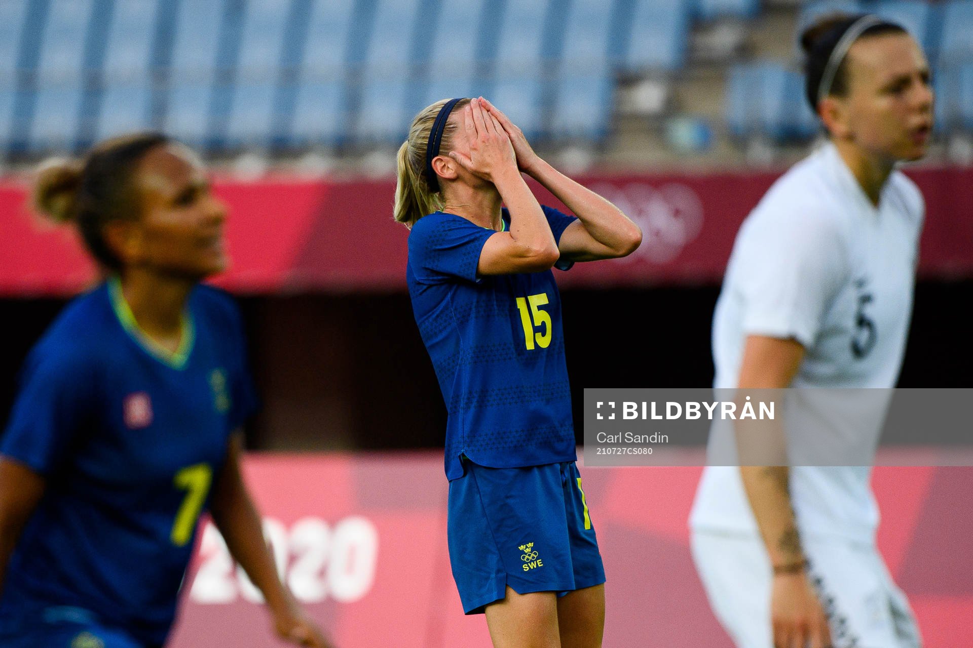 Olivia Schough of Sweden looks dejected in the women’s