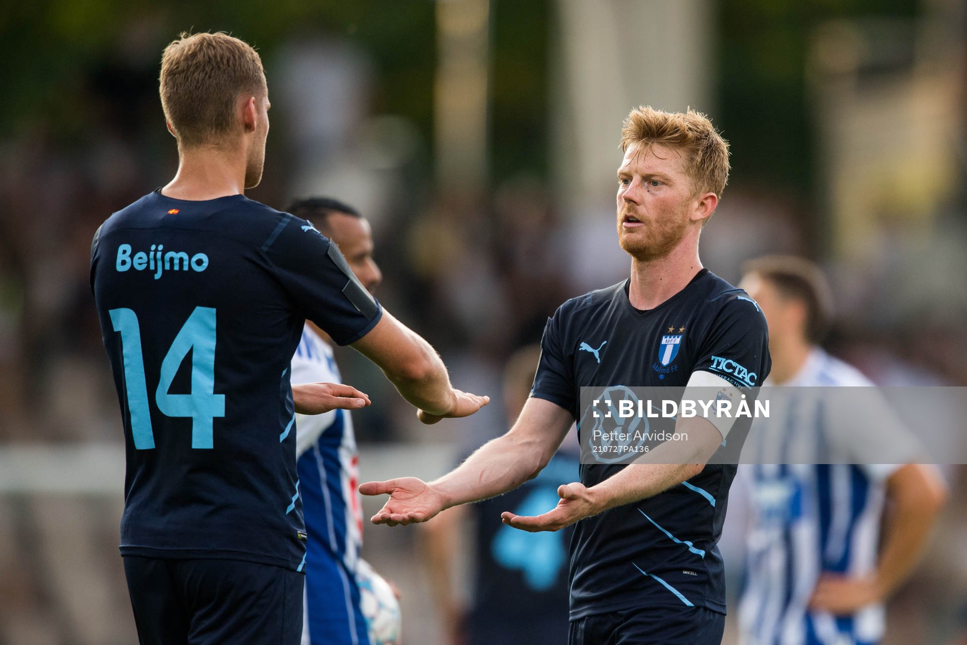 Felix Beijmo and Anders Christiansen of Malmö FF celebrate