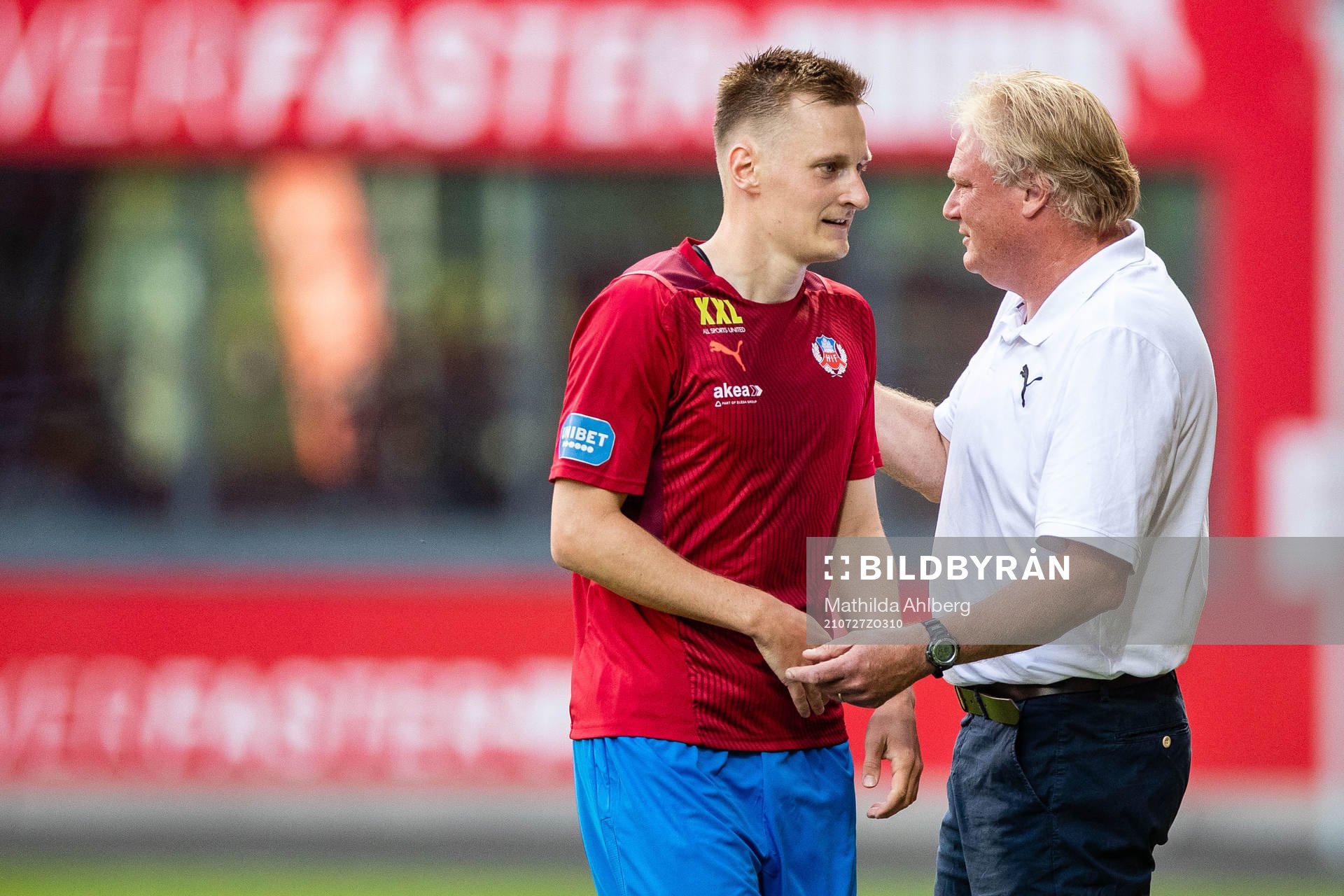 Helsingborgs Rasmus Karjalainen och tränare Jörgen